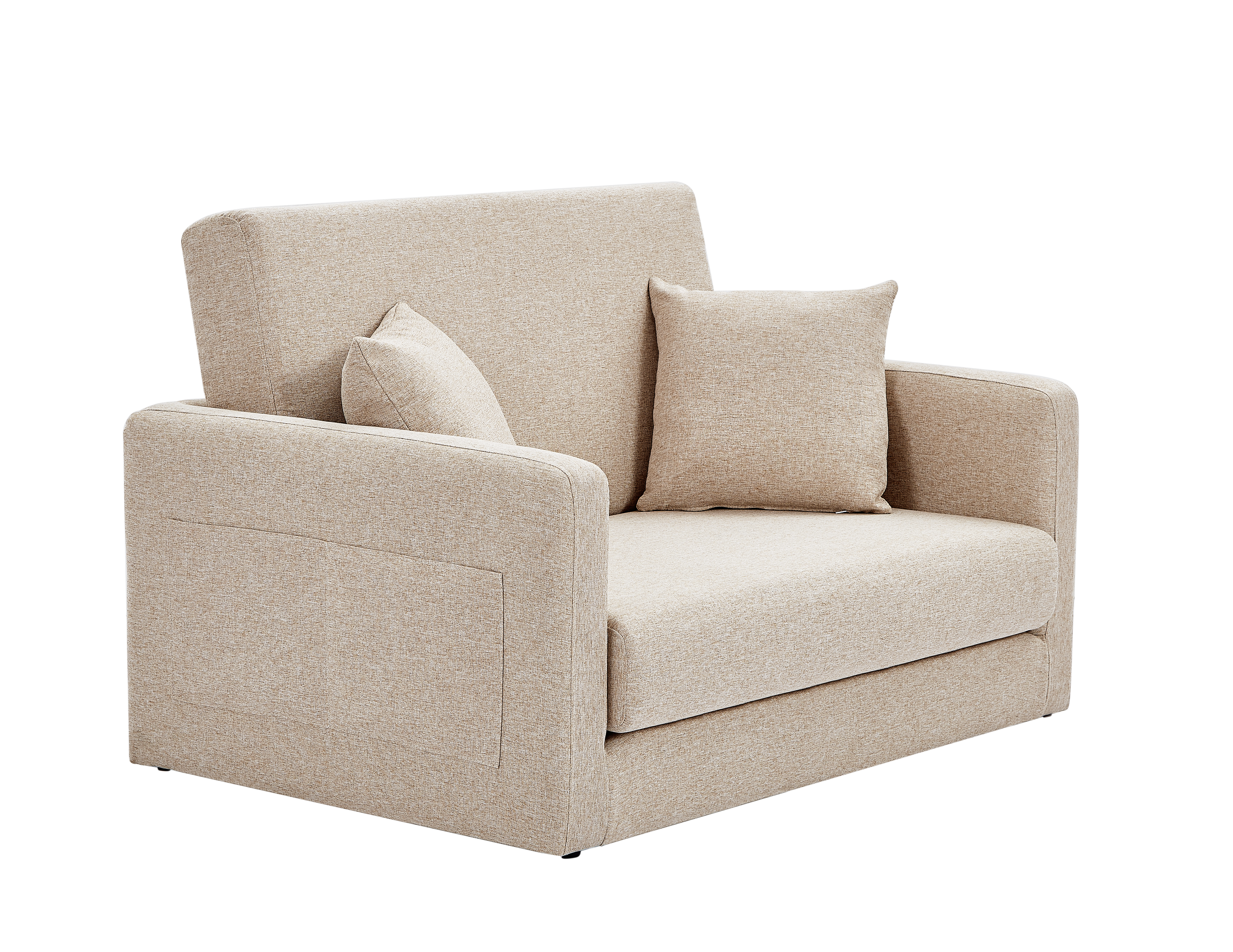 2 seater sofa ソファ 2人掛け 収納付き  ファブリック 両側に肘掛け付き 木脚外し可能 ローソファ コンパクト ひとり暮らし  カウチソファー  W1082P151239