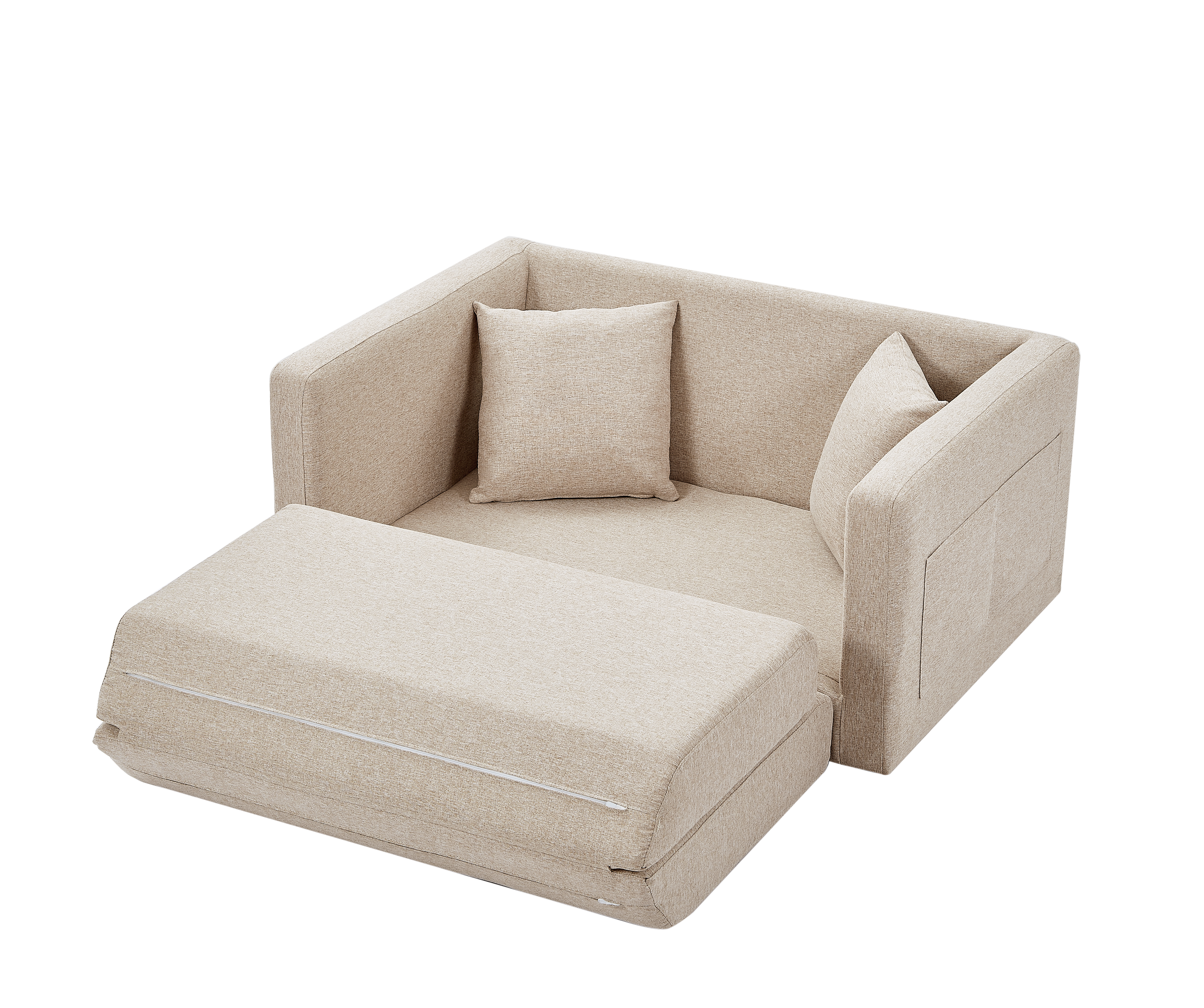 2 seater sofa ソファ 2人掛け 収納付き  ファブリック 両側に肘掛け付き 木脚外し可能 ローソファ コンパクト ひとり暮らし  カウチソファー  W1082P151239