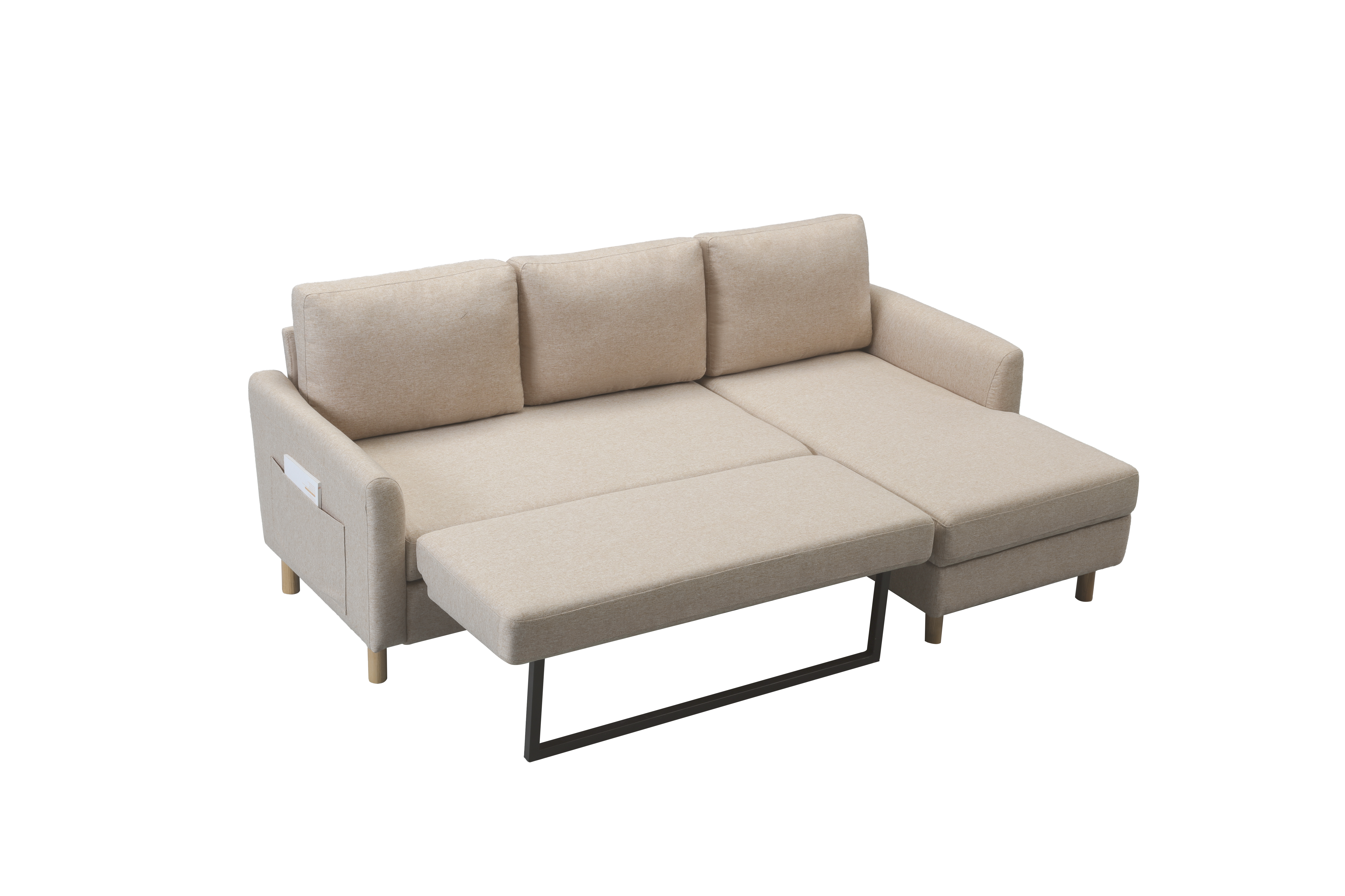 2 seater sofa bed ソファ 2人掛け 収納付き  ファブリック 両側に肘掛け付き 木脚外し可能 ローソファ コンパクト ひとり暮らし   W1082S00080