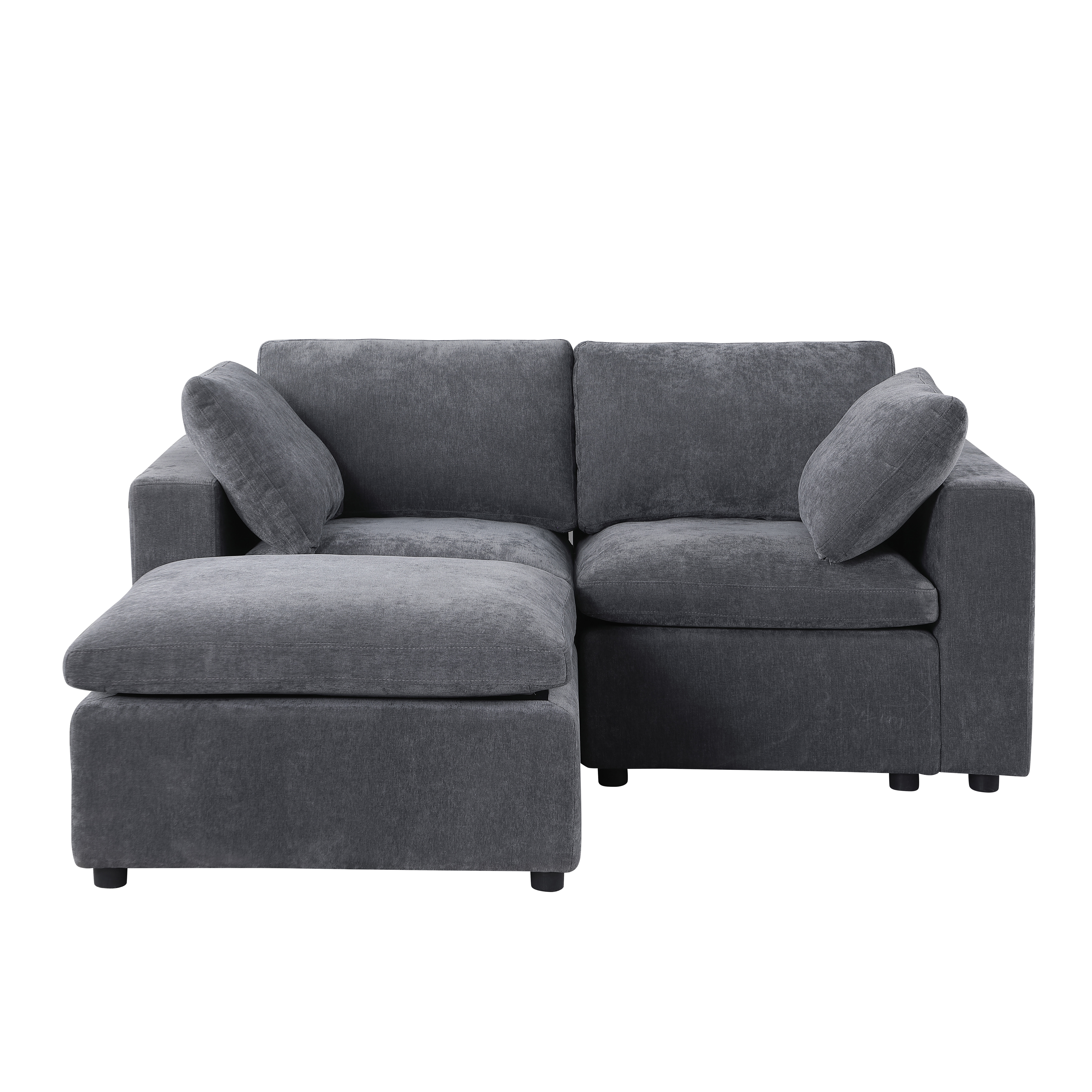 Modular Sectional Sofa, Convertible U Shaped Sofa Couch, Modular Sectionals with Ottomans, 6 Seat Sofa Couch with Reversible Chaise for Living Room. Grey