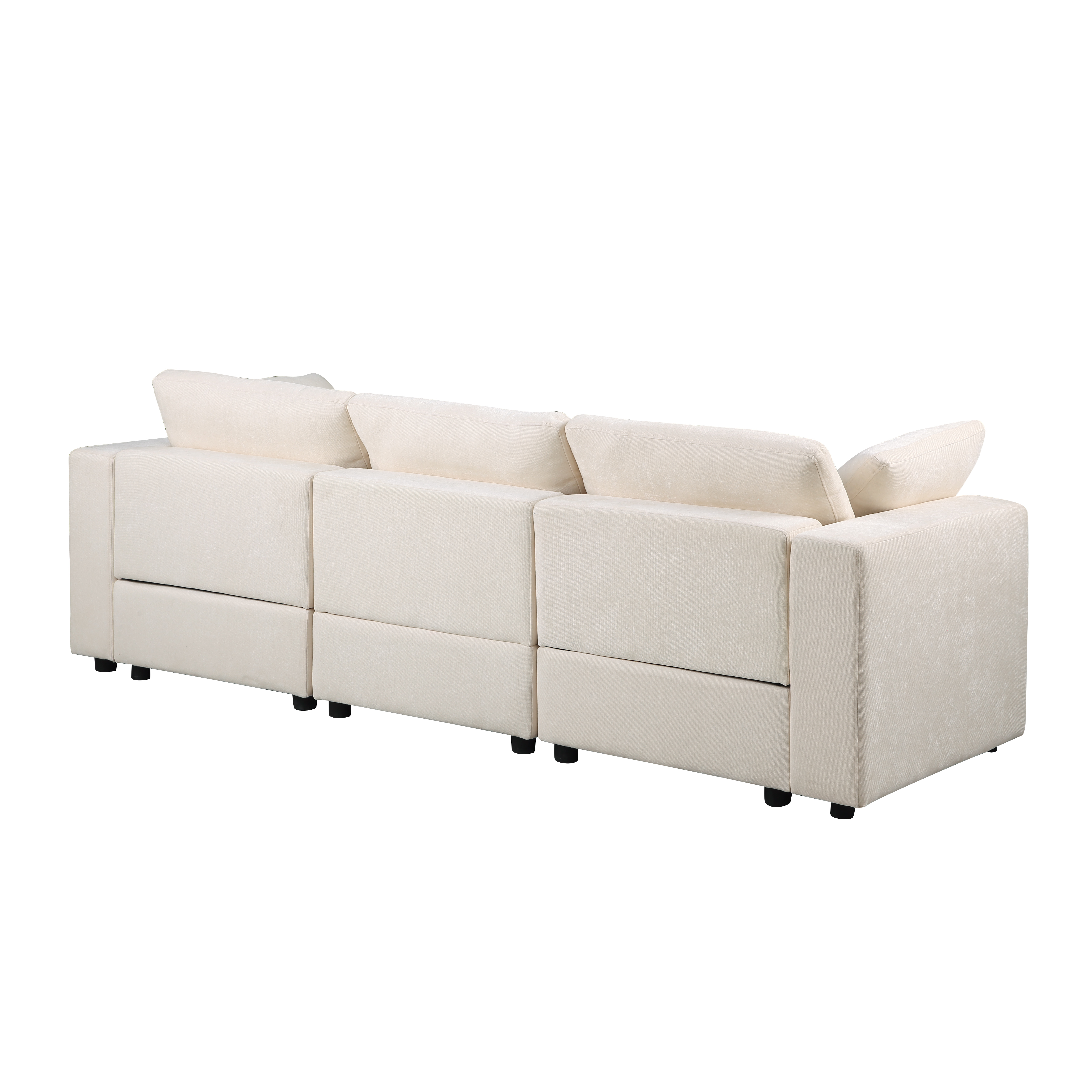 Modular Sectional Sofa, 3 Piece Sectional Sofa Set, Armless Chair/Two Corner Chairs, Chenille Beige