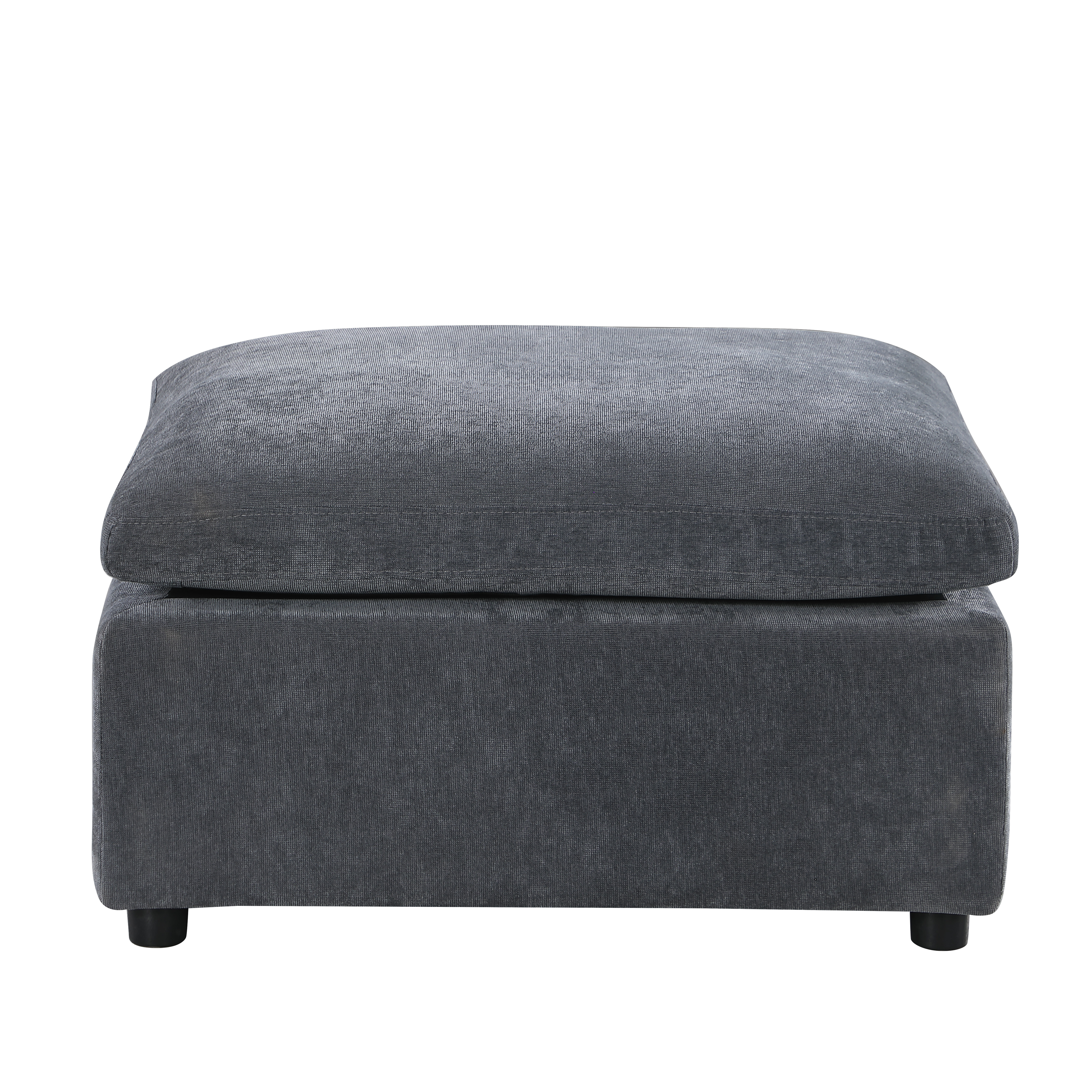 Modern Upholstered Square Modular Ottoman for Sectional Sofa,Sectional Sofa Couch, Chenille Grey