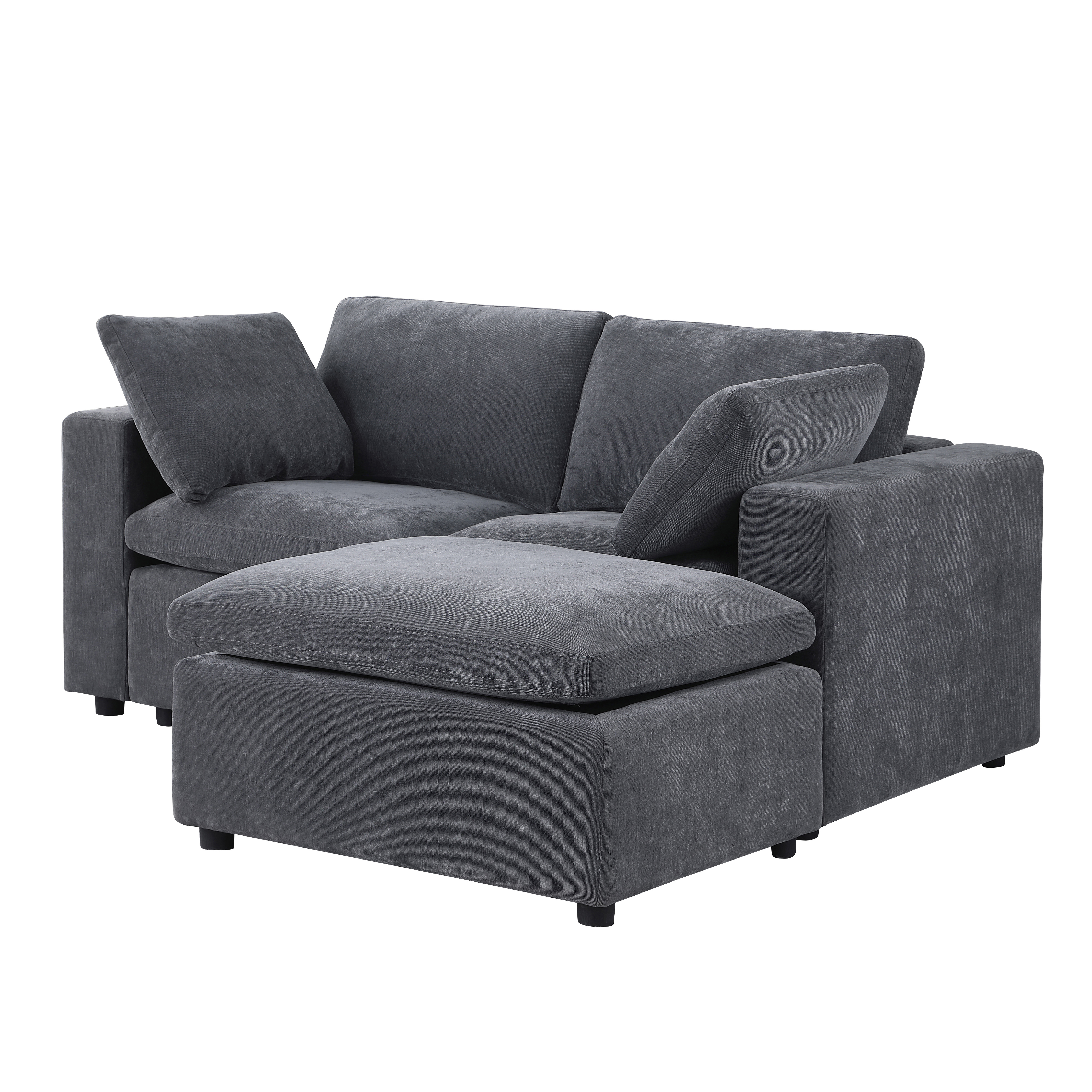 Modular Sectional Sofa, Convertible U Shaped Sofa Couch, Modular Sectionals with Ottomans, 6 Seat Sofa Couch with Reversible Chaise for Living Room. Grey