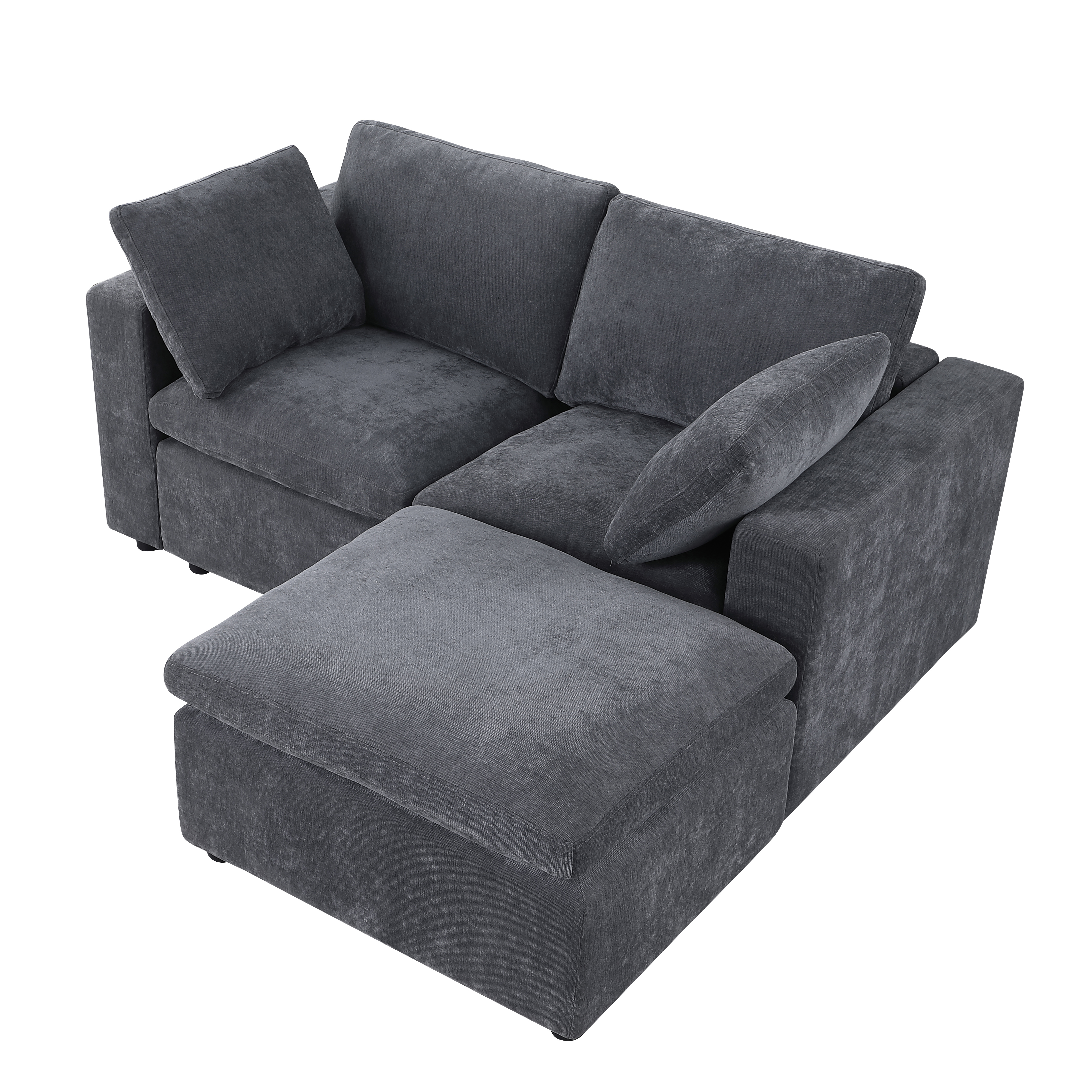 Modular Sectional Sofa, Convertible U Shaped Sofa Couch, Modular Sectionals with Ottomans, 6 Seat Sofa Couch with Reversible Chaise for Living Room. Grey