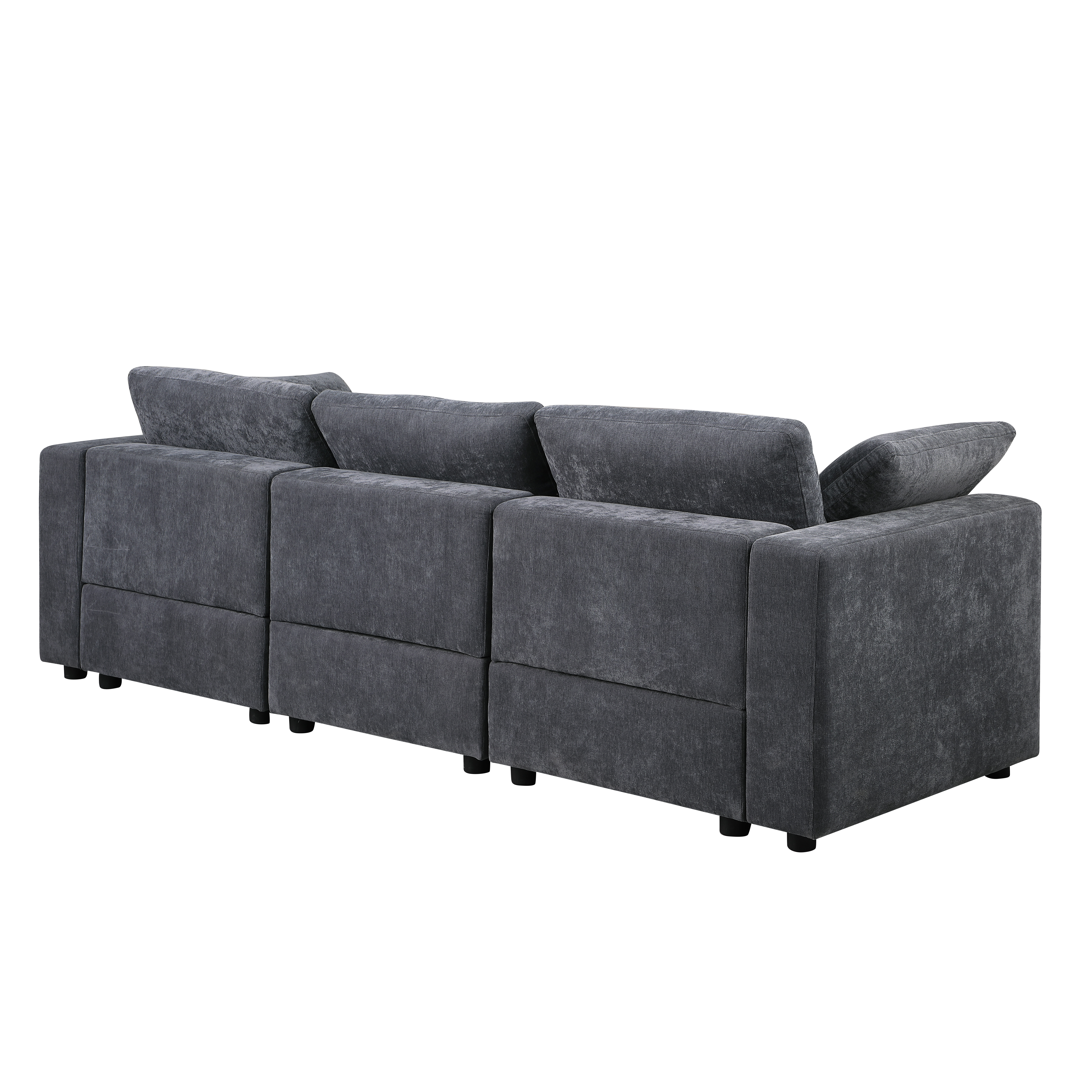 Modular Sectional Sofa, 3 Piece Sectional Sofa Set, Armless Chair/Two Corner Chairs, Chenille Grey