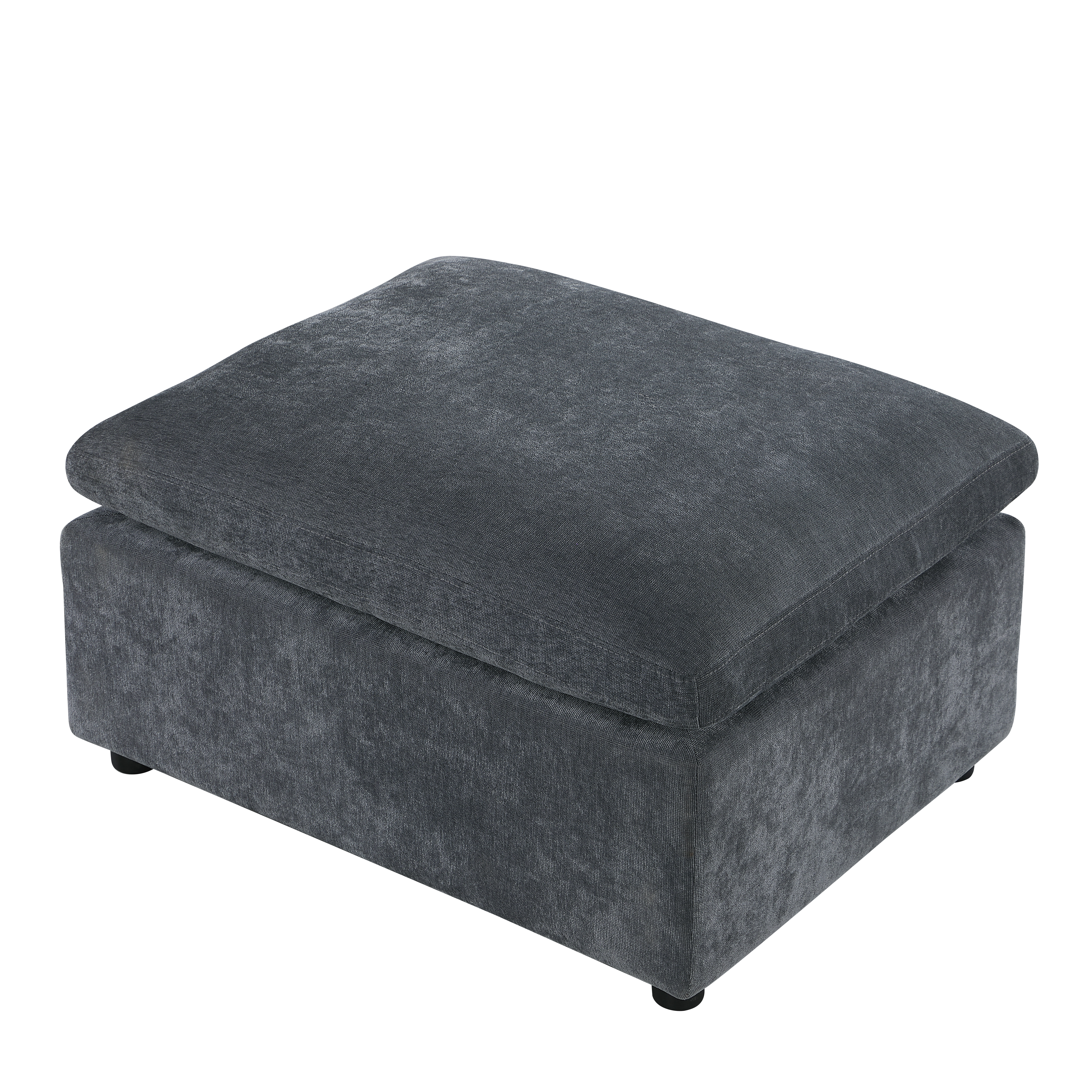 Modern Upholstered Square Modular Ottoman for Sectional Sofa,Sectional Sofa Couch, Chenille Grey