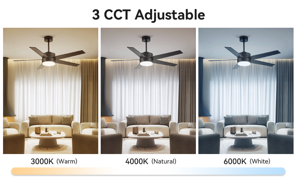 Modern Ceiling Fan With Light And Remote Control, 52 Inch Airflow Cool/Airflow Warm, 5 Reversible Blades, Dimmable LED Light,For Living Room And Bedroom