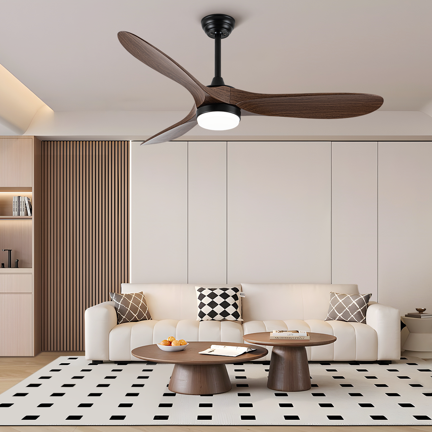 52 inch Ceiling Fan with Light and Remote Control - Timed Lighting, Reversible Airflow and Quiet Operation for Living Room & Bedroom & Outdoor