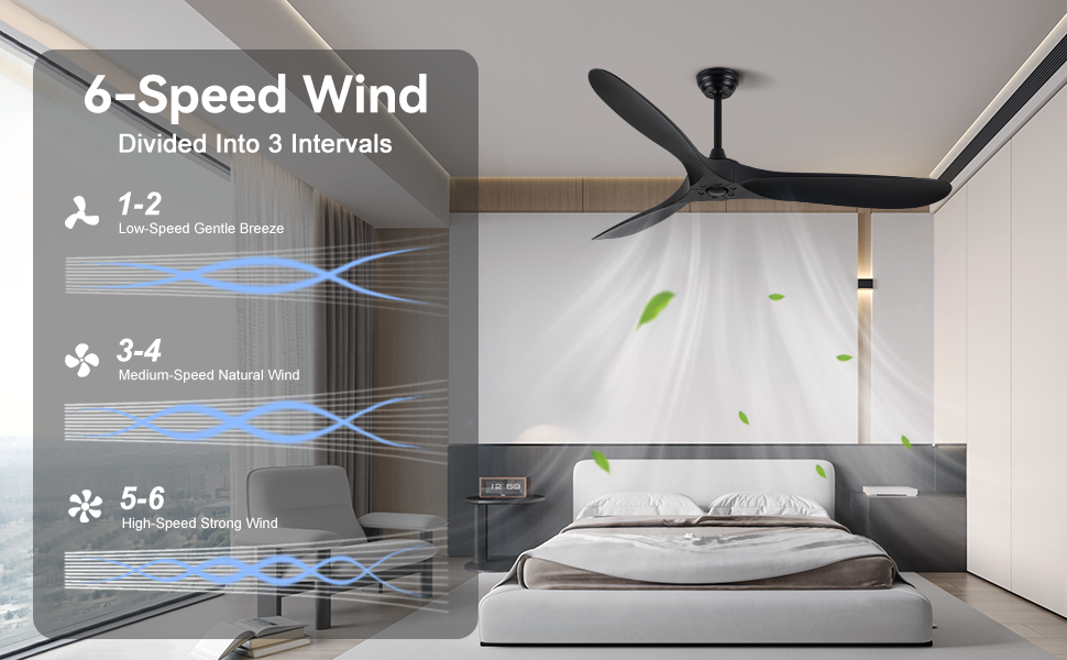 60 inch Ceiling Fan with Remote Control - Timed Lighting, Reversible Airflow and Quiet Operation for Living Room & Bedroom & Outdoor