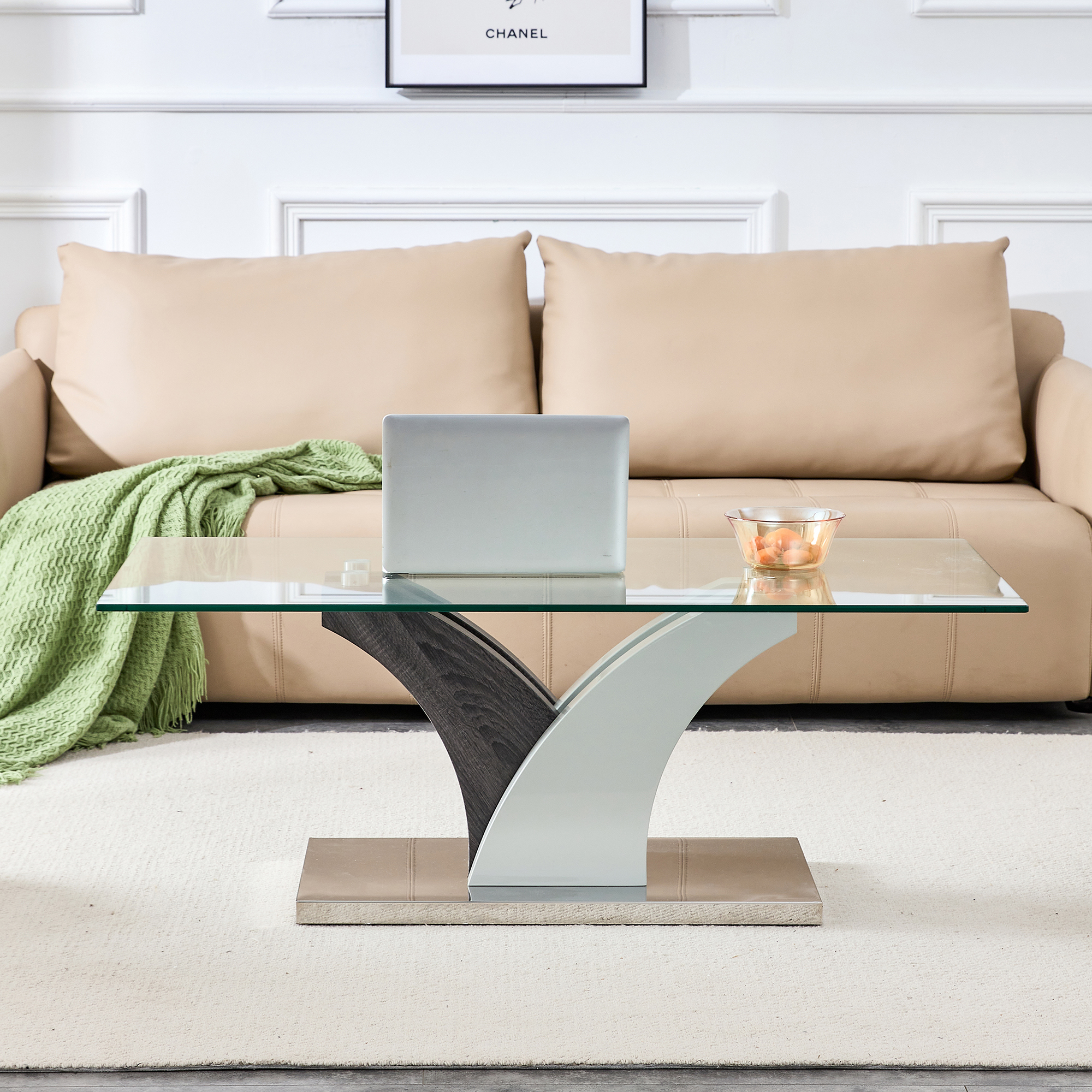 Modern dining table,Tea Table.Coffee Table. Tempered glass countertop, and artistic MDF legs are perfect for hosting dinners, conferences, home, and office decorations.B-793