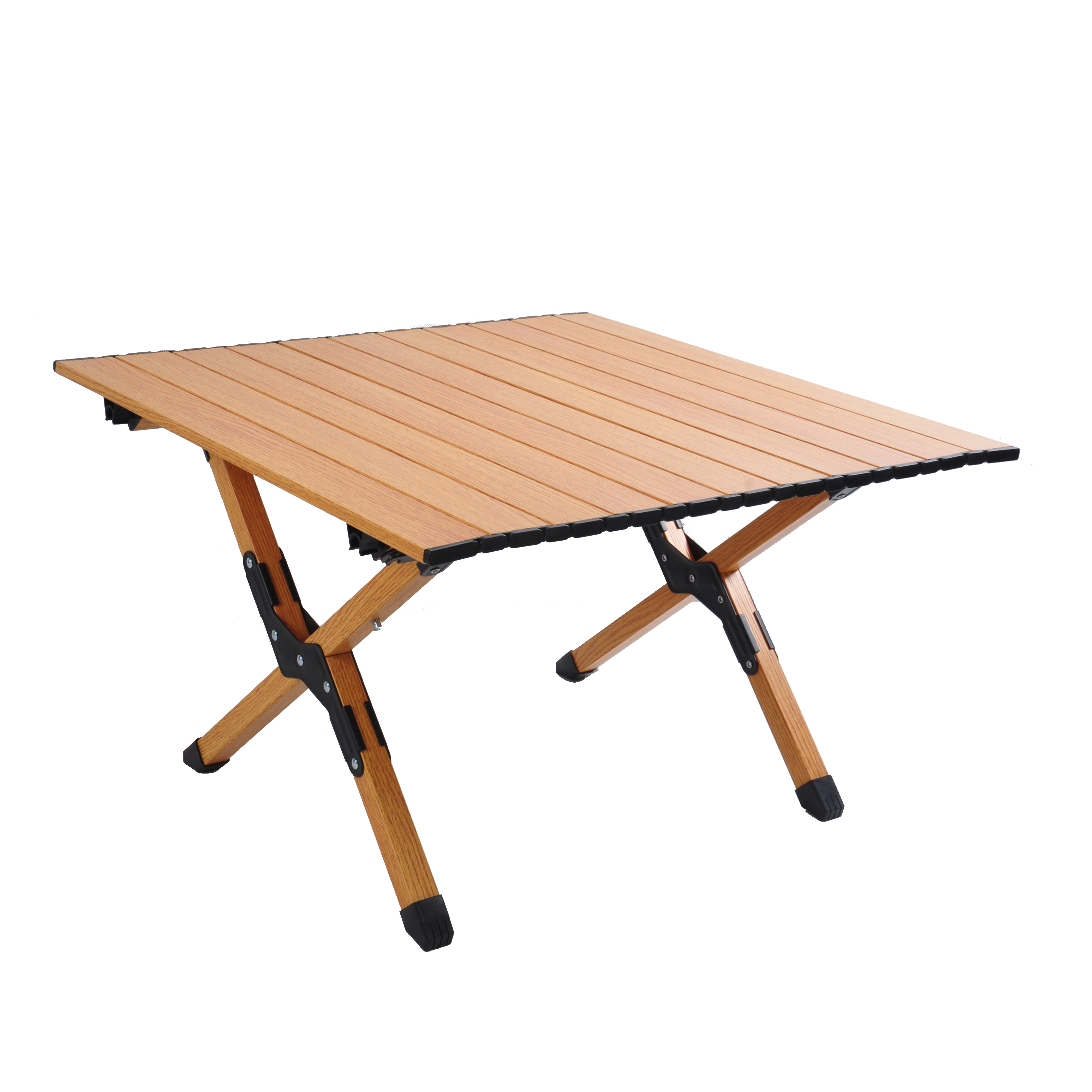 Portable picnic table, rollable aluminum alloy table top with folding solid X-shaped frame ZB1001MW