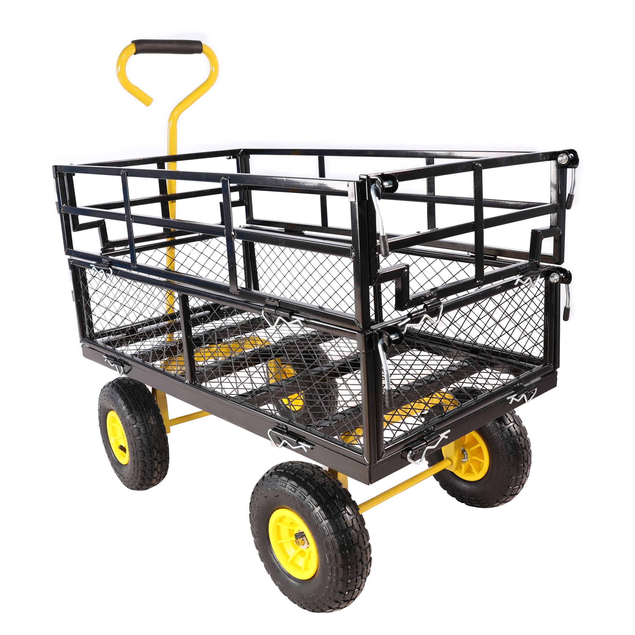 Wagon Cart Garden cart trucks make it easier to transport firewood Yellow+Black