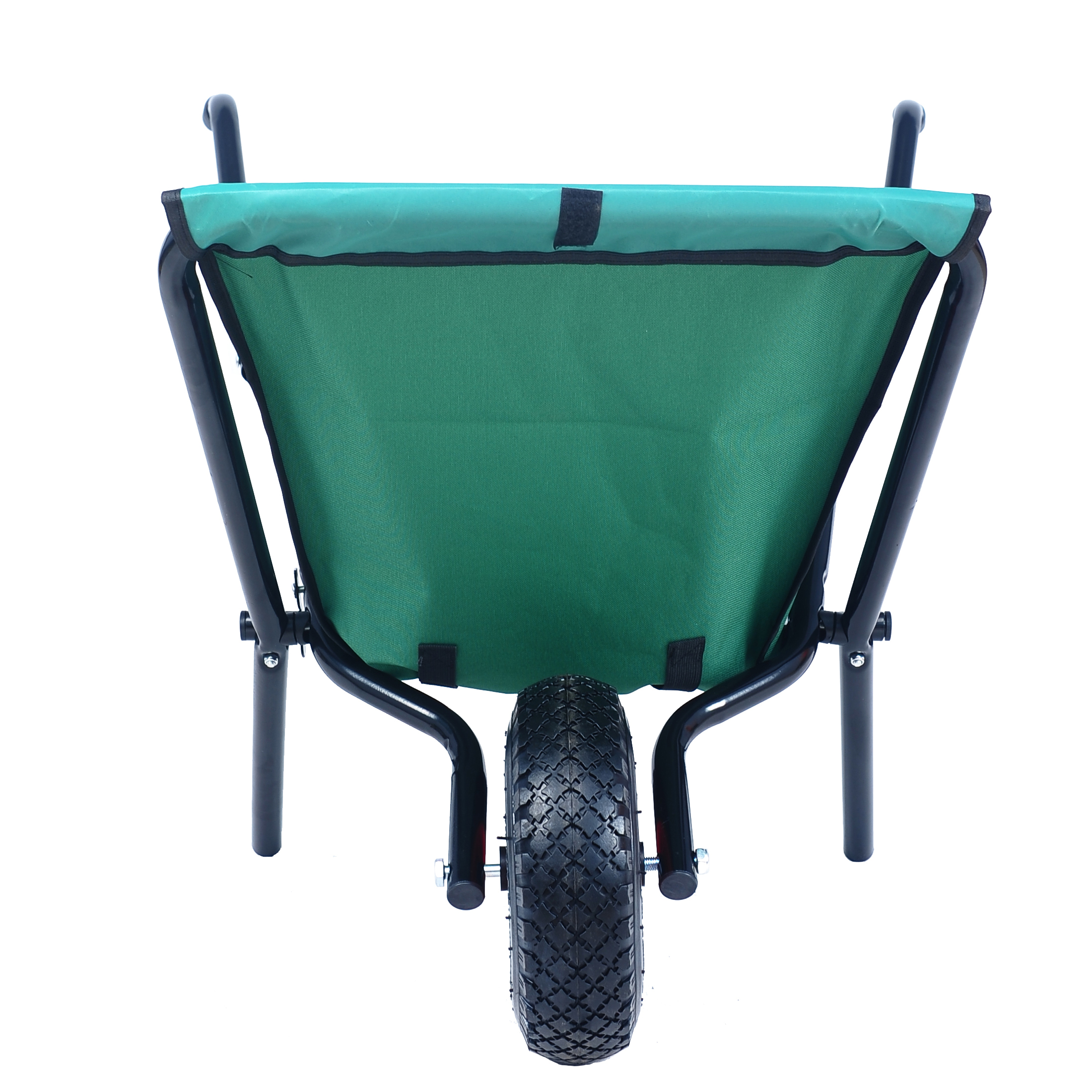 Collapsible Wheelbarrow 176 lbs Folding Yard Garden Wheelbarrow Foldable Lightweight Gardening Heavy Duty Oxford Cloth Green Lawn Cart for Grass, Leaf, Garden Supplies, 10" Pneumatic Tire