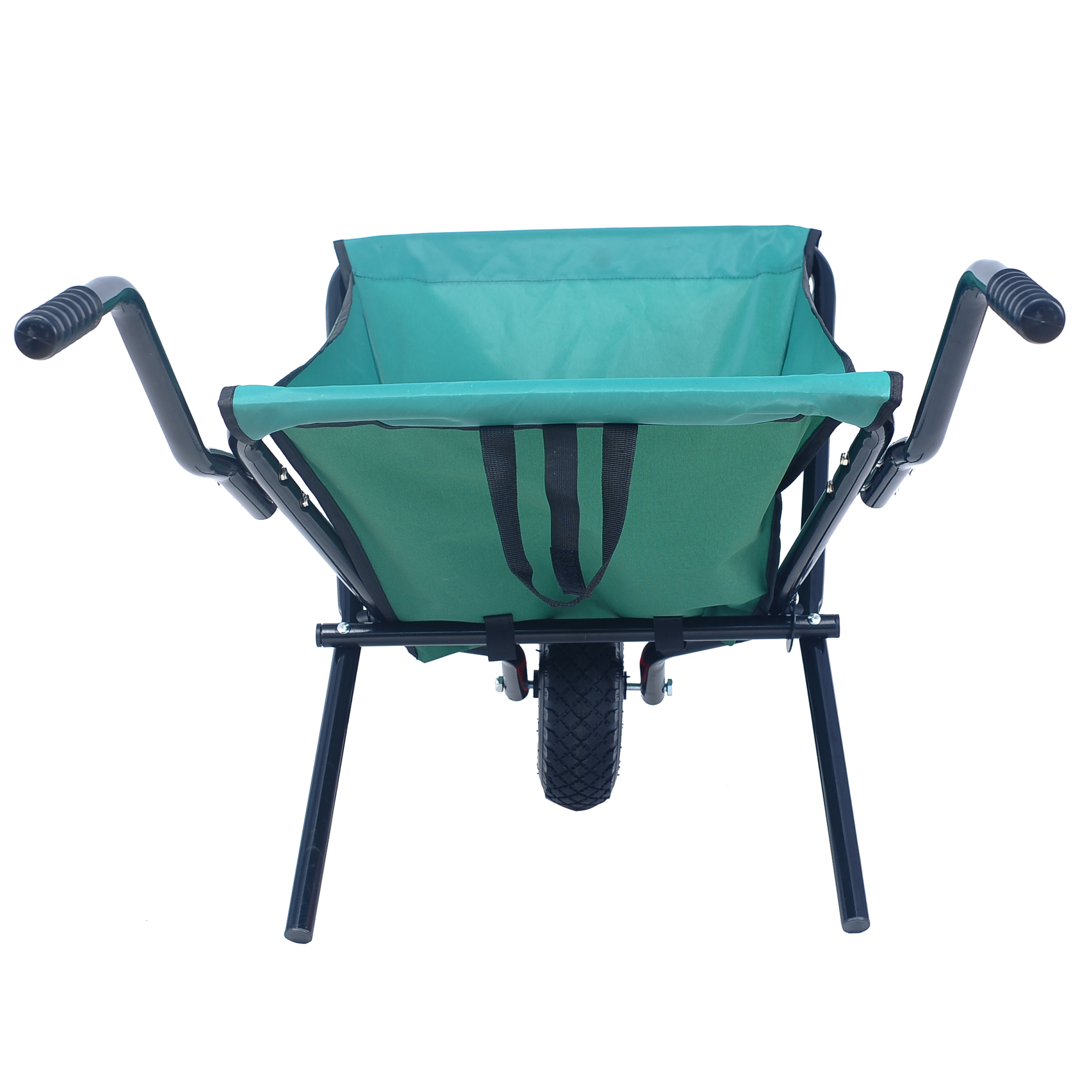 Collapsible Wheelbarrow 176 lbs Folding Yard Garden Wheelbarrow Foldable Lightweight Gardening Heavy Duty Oxford Cloth Green Lawn Cart for Grass, Leaf, Garden Supplies, 10" Pneumatic Tire