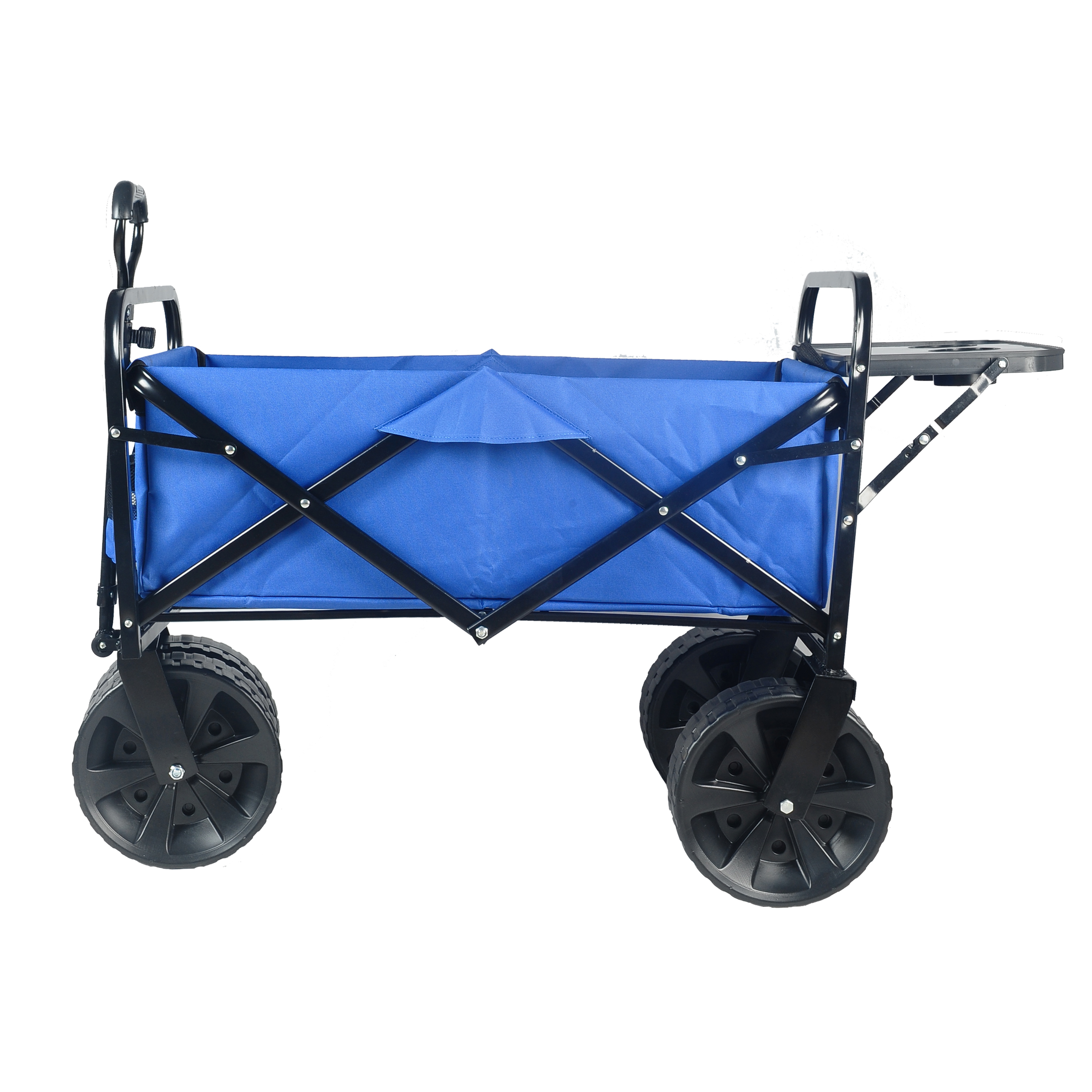 Folding Wagon Garden Shopping Beach Cart (Blue)