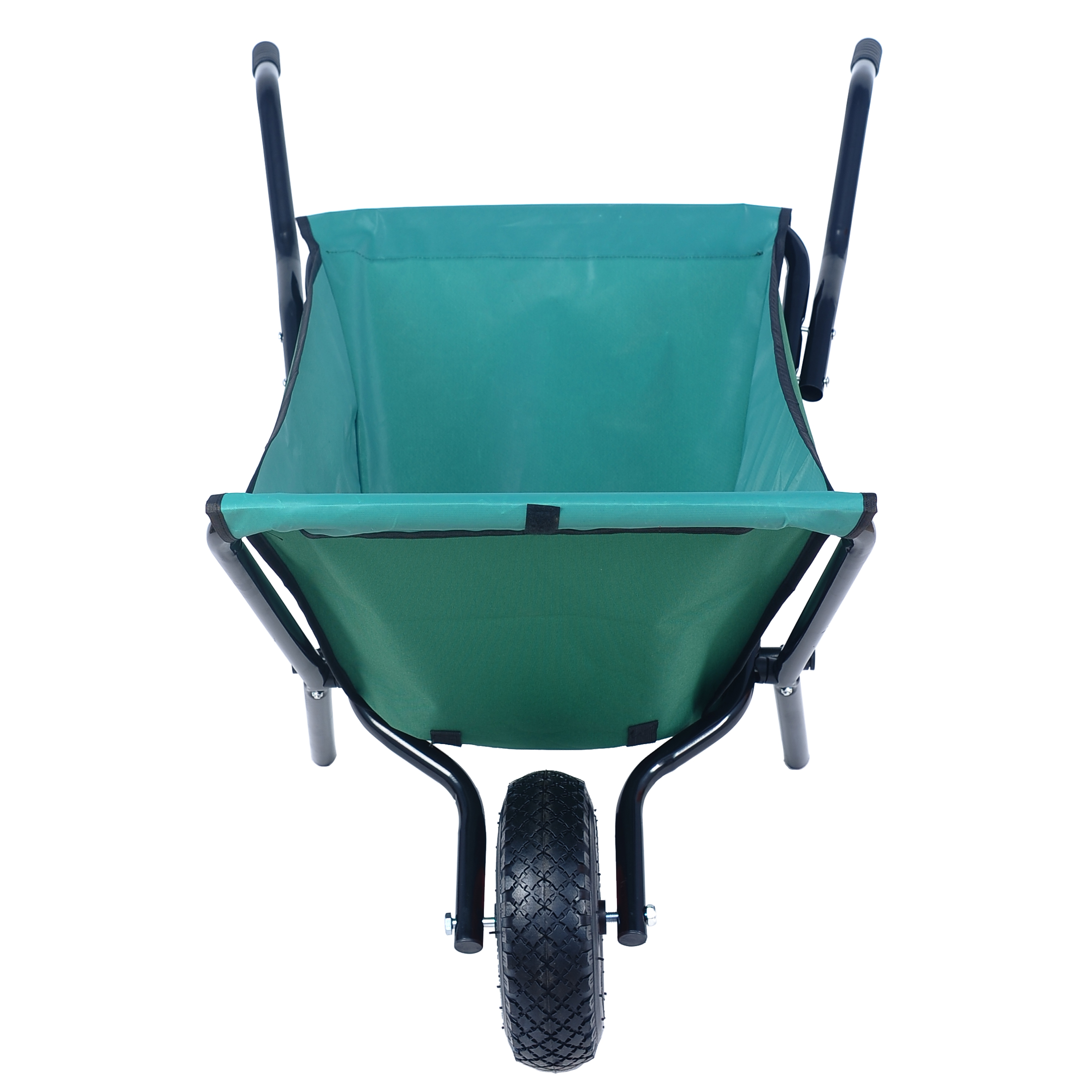 Collapsible Wheelbarrow 176 lbs Folding Yard Garden Wheelbarrow Foldable Lightweight Gardening Heavy Duty Oxford Cloth Green Lawn Cart for Grass, Leaf, Garden Supplies, 10" Pneumatic Tire