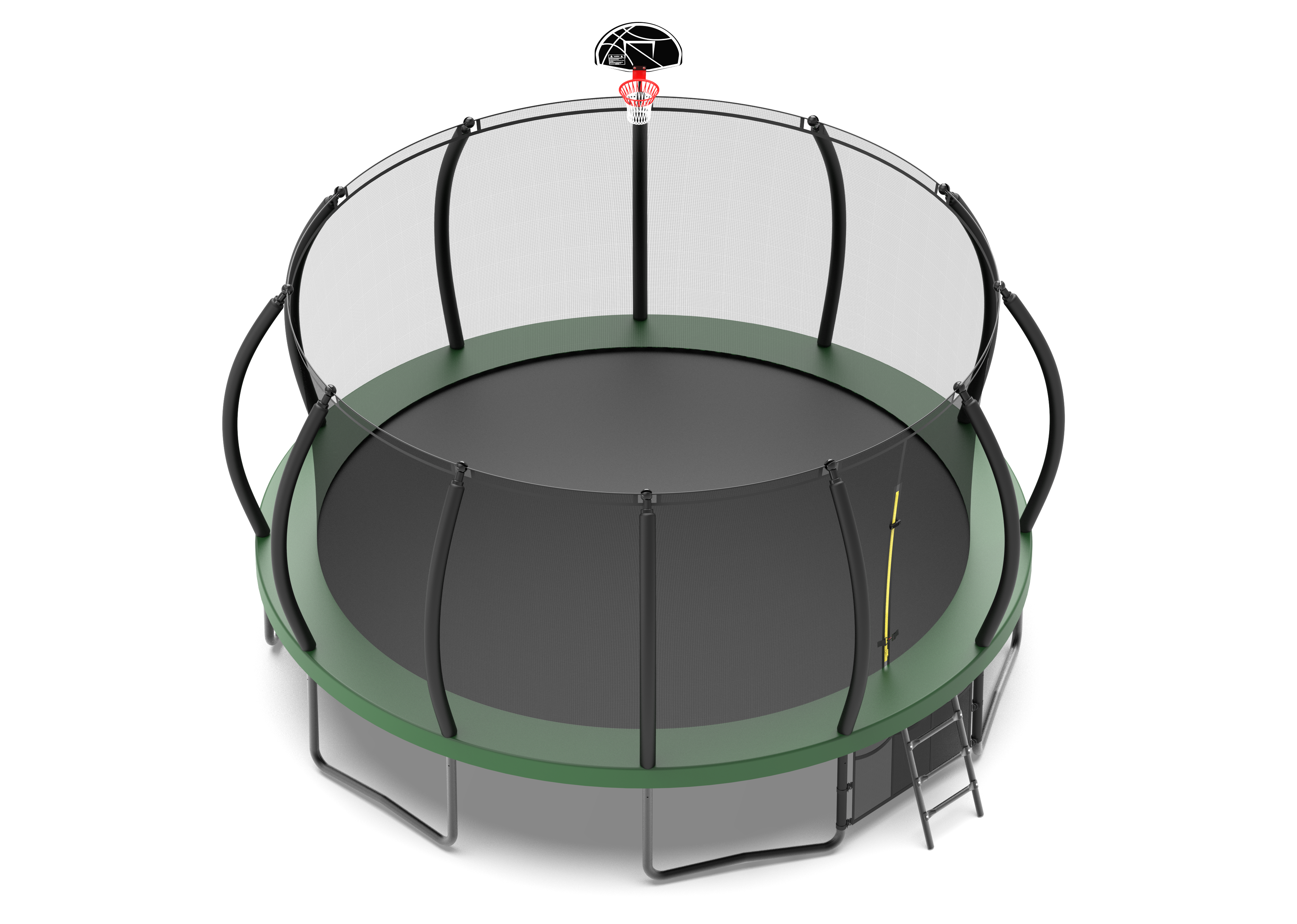 16FT Trampoline with Basketball Hoop - Recreational Trampolines with Ladder ,Shoe Bag and Galvanized Anti-Rust Coating