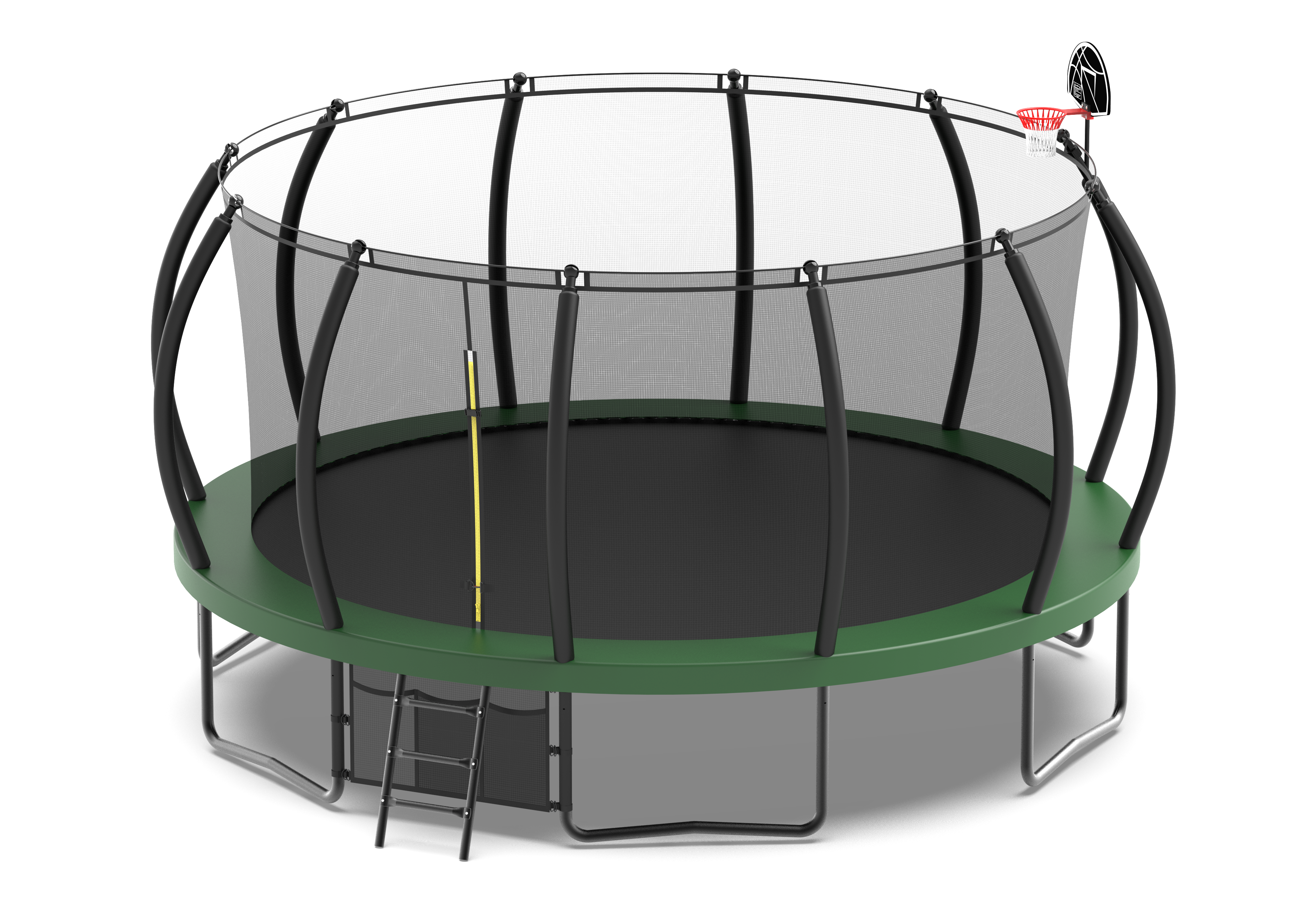 16FT Trampoline with Basketball Hoop - Recreational Trampolines with Ladder ,Shoe Bag and Galvanized Anti-Rust Coating