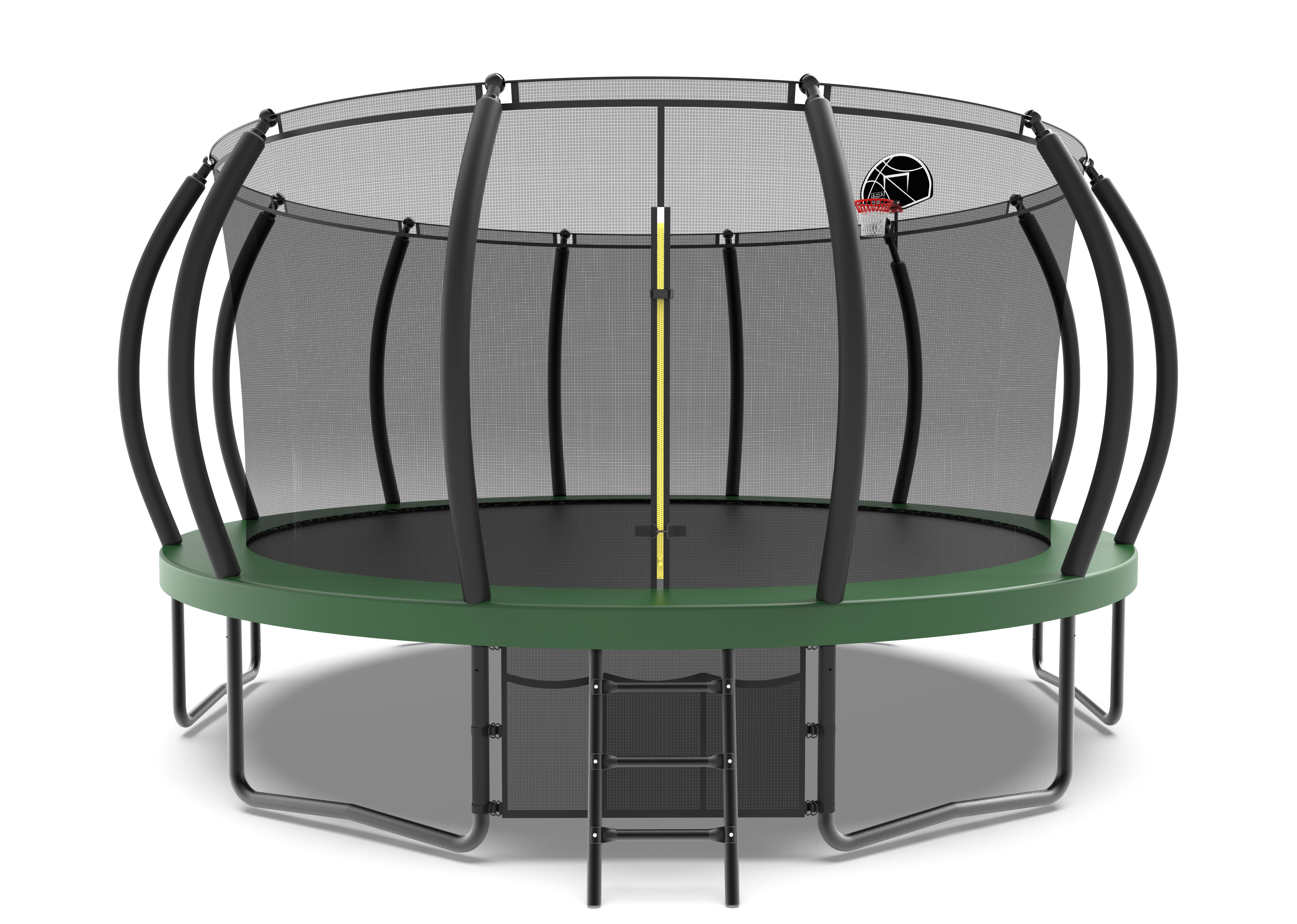 16FT Trampoline with Basketball Hoop - Recreational Trampolines with Ladder ,Shoe Bag and Galvanized Anti-Rust Coating