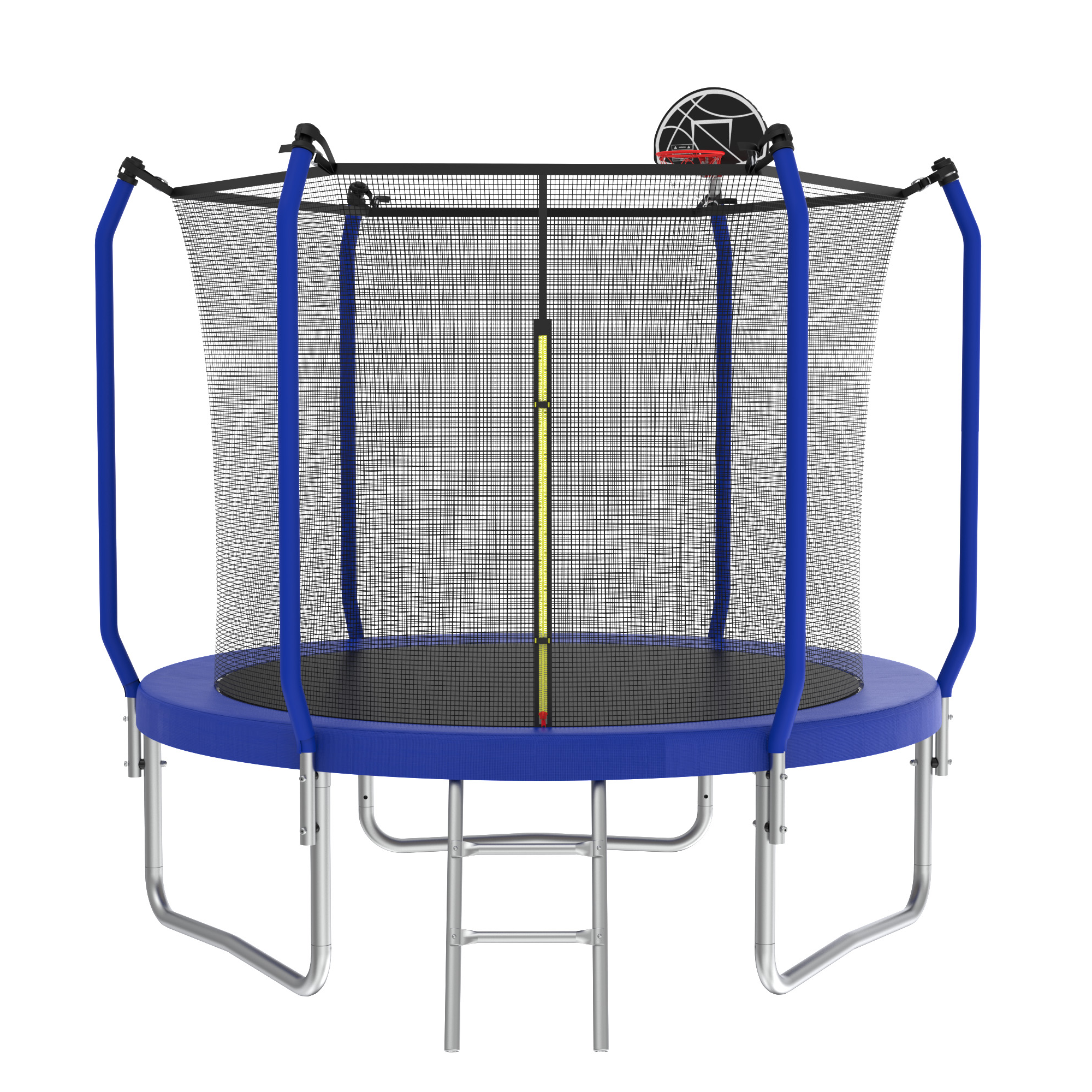 10FT Trampoline with Basketball Hoop,  ASTM Approved Reinforced Type Outdoor Trampoline with Enclosure Net