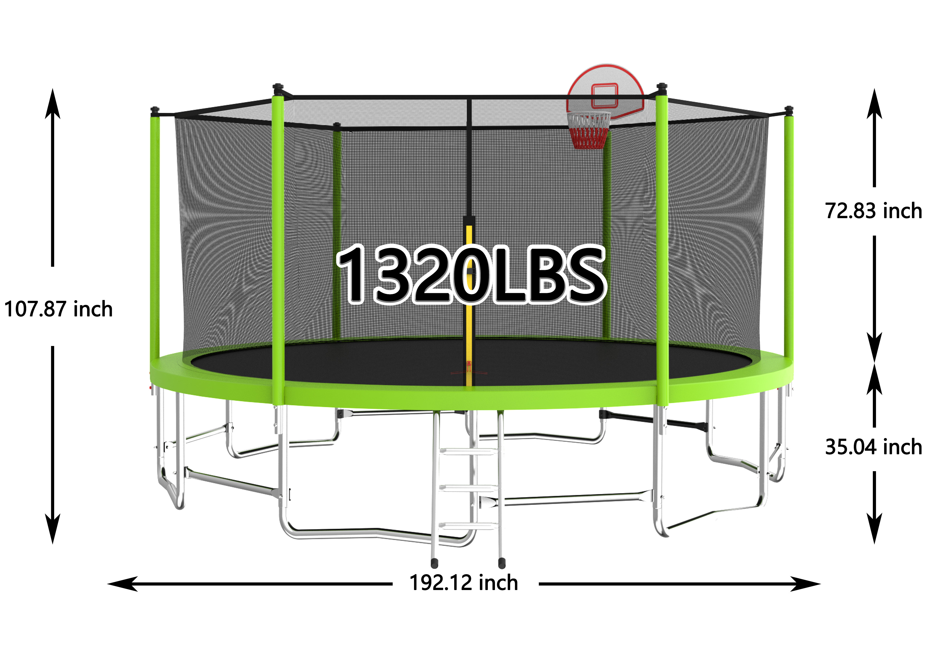 16FT Big Trampoline Green