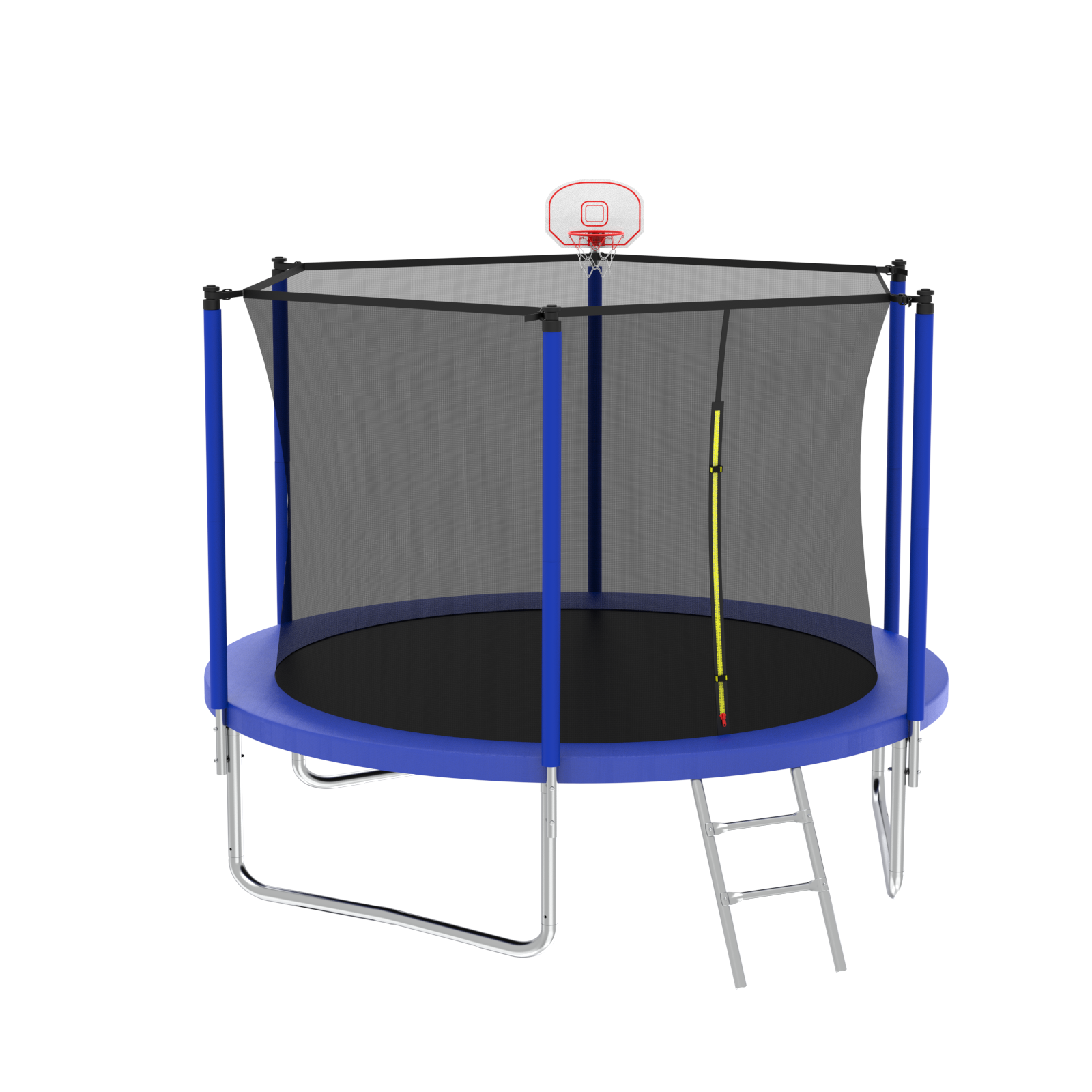 10FT Trampoline for Kids,  Basketball Hoop and Ladder, Outdoor Kids Trampoline with Safety Enclosure,Fast Assembly for Backyard Fun,ASTM Approved