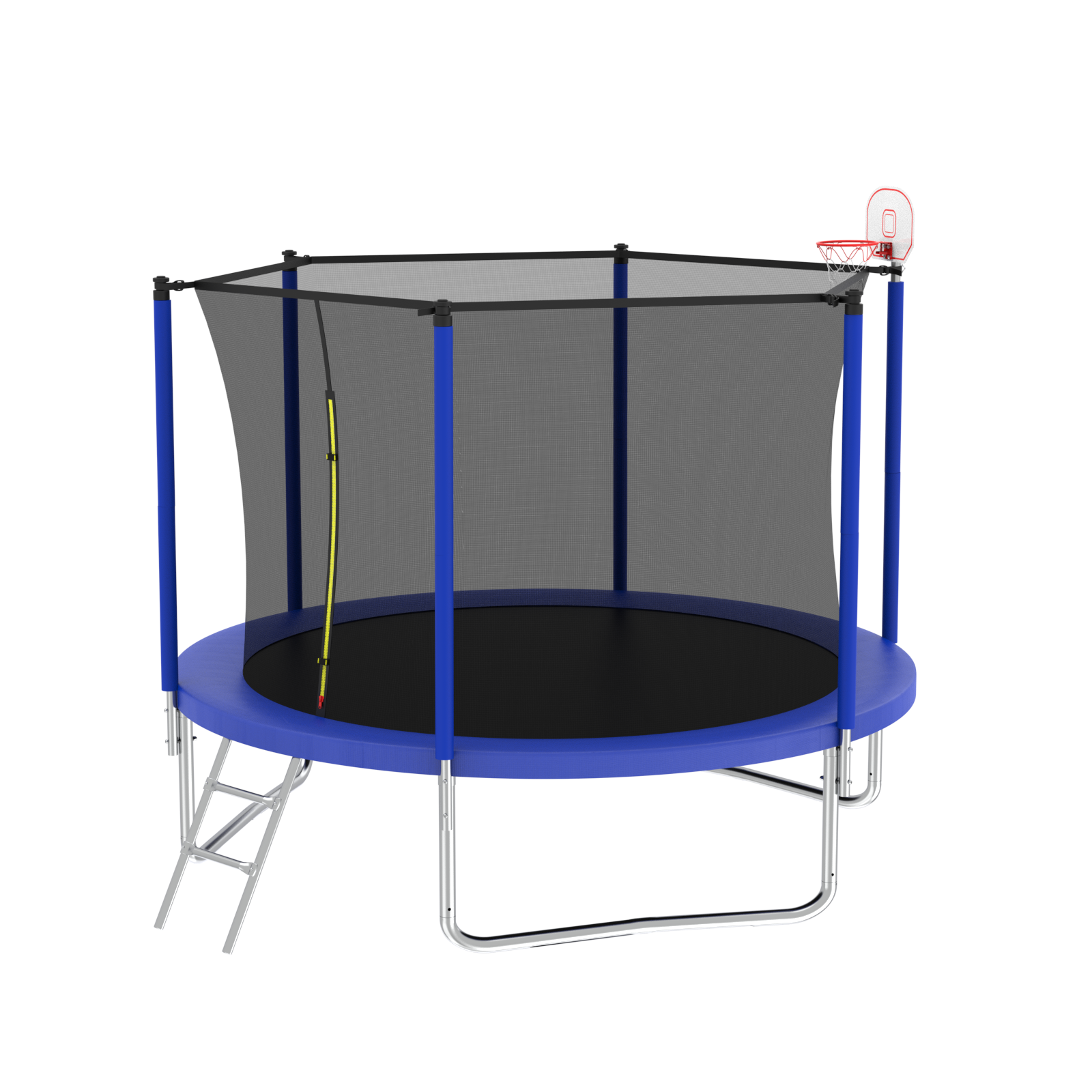 10FT Trampoline for Kids,  Basketball Hoop and Ladder, Outdoor Kids Trampoline with Safety Enclosure,Fast Assembly for Backyard Fun,ASTM Approved