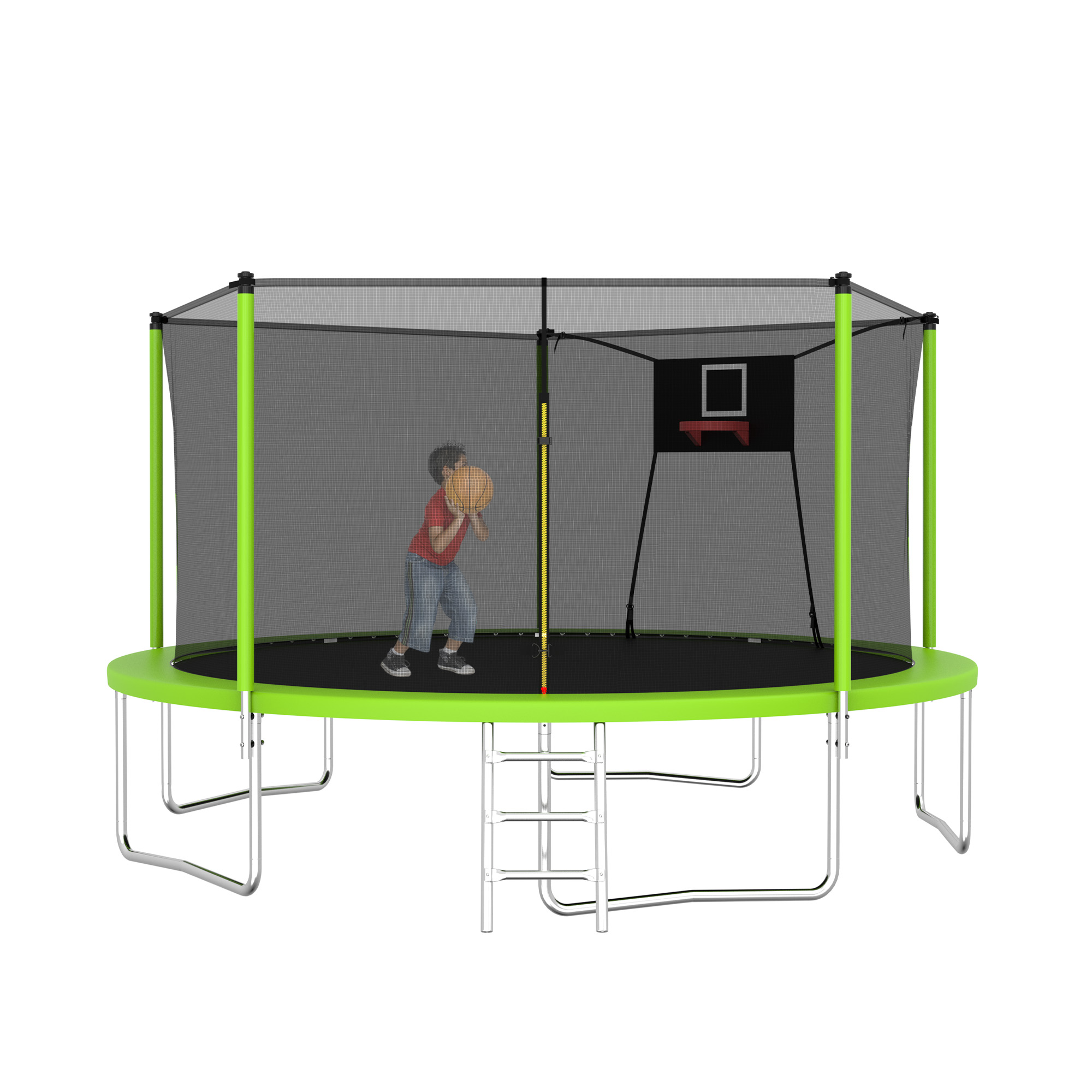 14FT Trampoline for Kids and Adults with Net, Outdoor Recreational Trampolines for Family