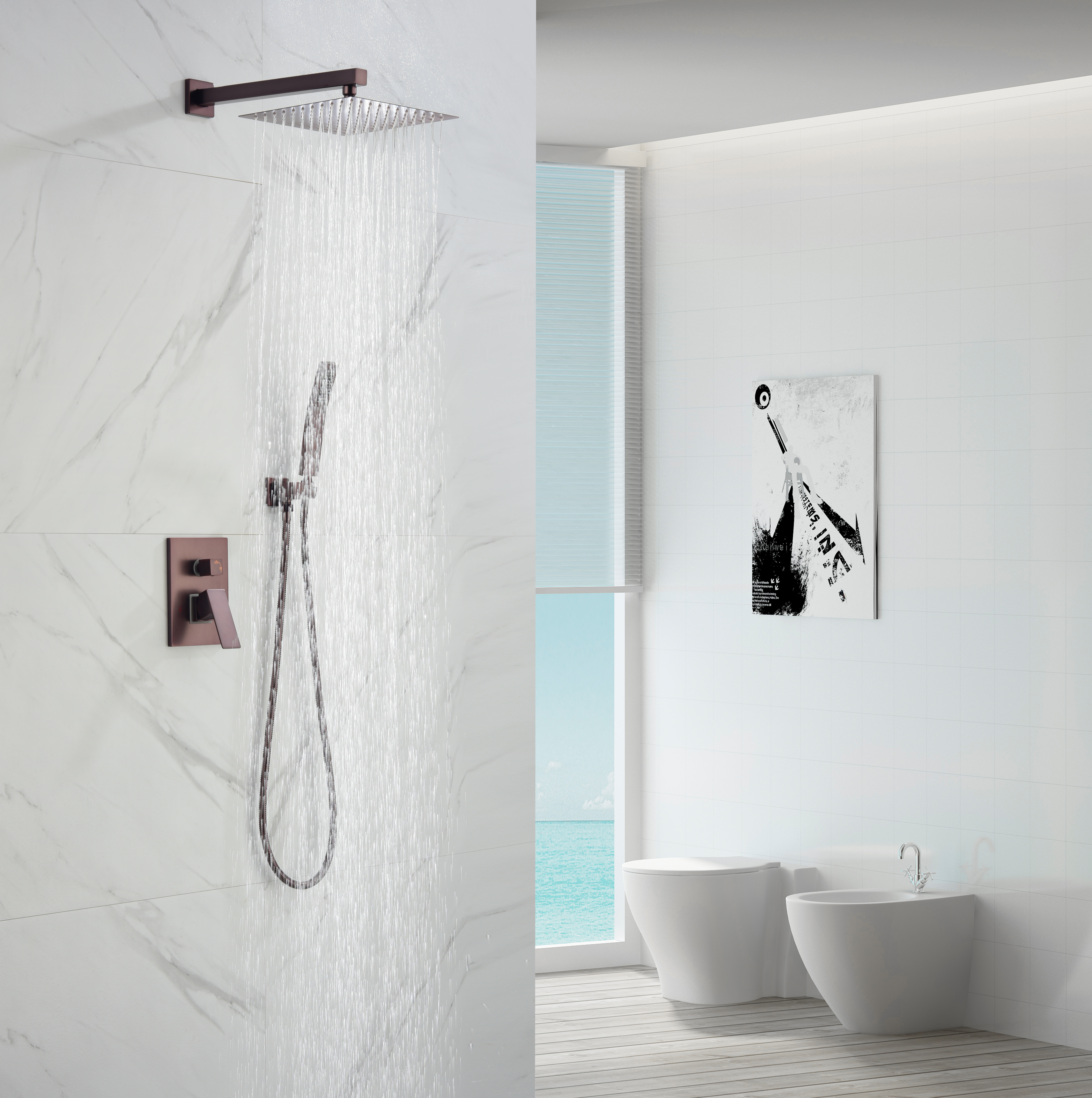 Complete Shower System with Rough-in Valve-Boyel Living