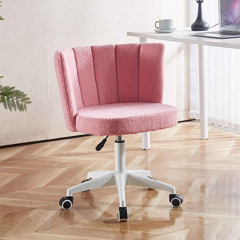 set of 1,Home Office Chair,Fluffy Fuzzy Comfortable Makeup Vanity Chair ,Swivel Desk Chair Height Adjustable Dressing Chair for Bedroom