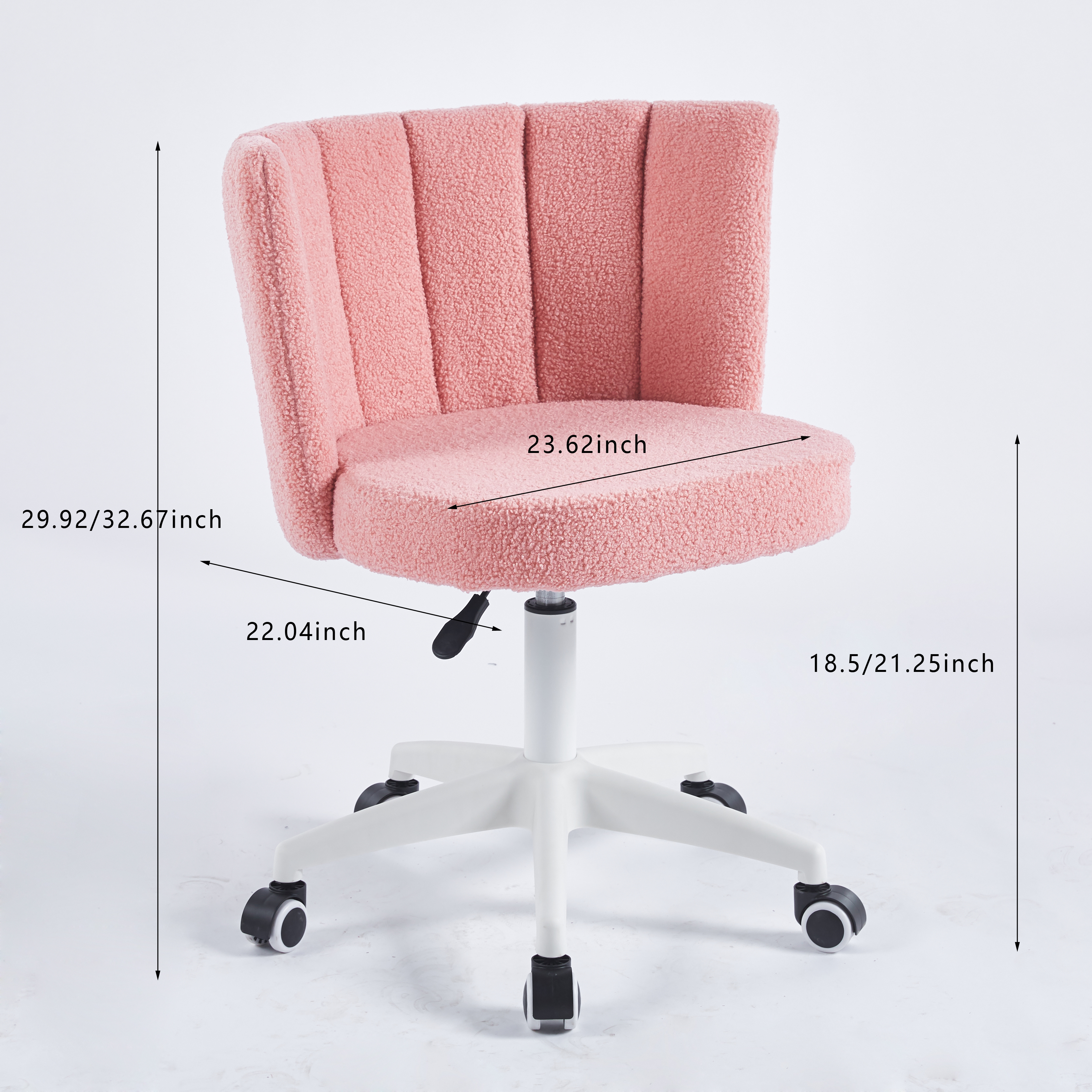 set of 1,Home Office Chair,Fluffy Fuzzy Comfortable Makeup Vanity Chair ,Swivel Desk Chair Height Adjustable Dressing Chair for Bedroom