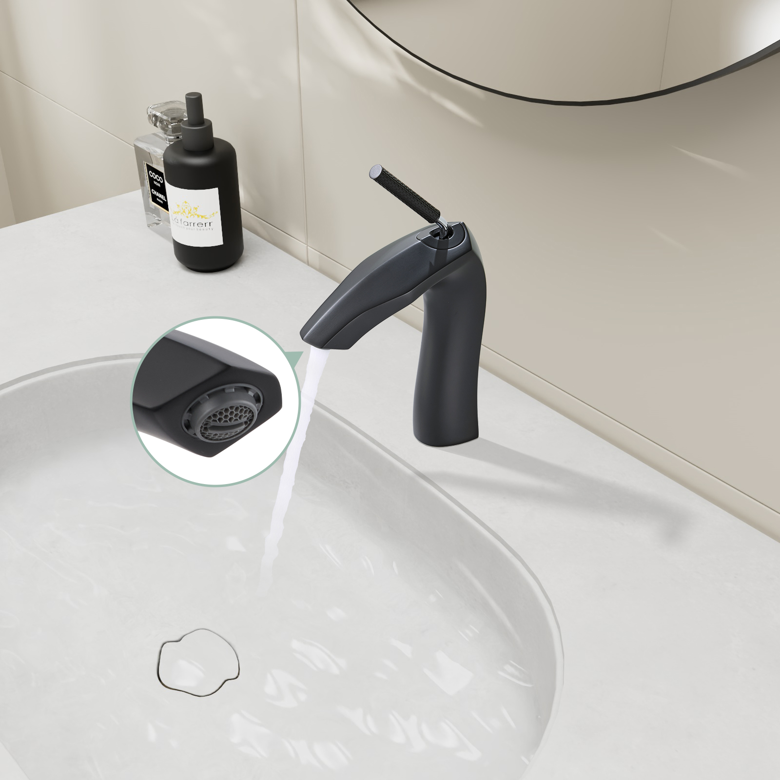 Matte Black Single Handle Lavatory Basin Sink Faucet