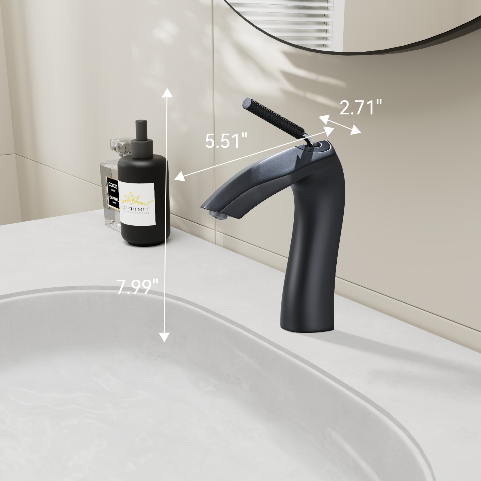 Matte Black Single Handle Lavatory Basin Sink Faucet