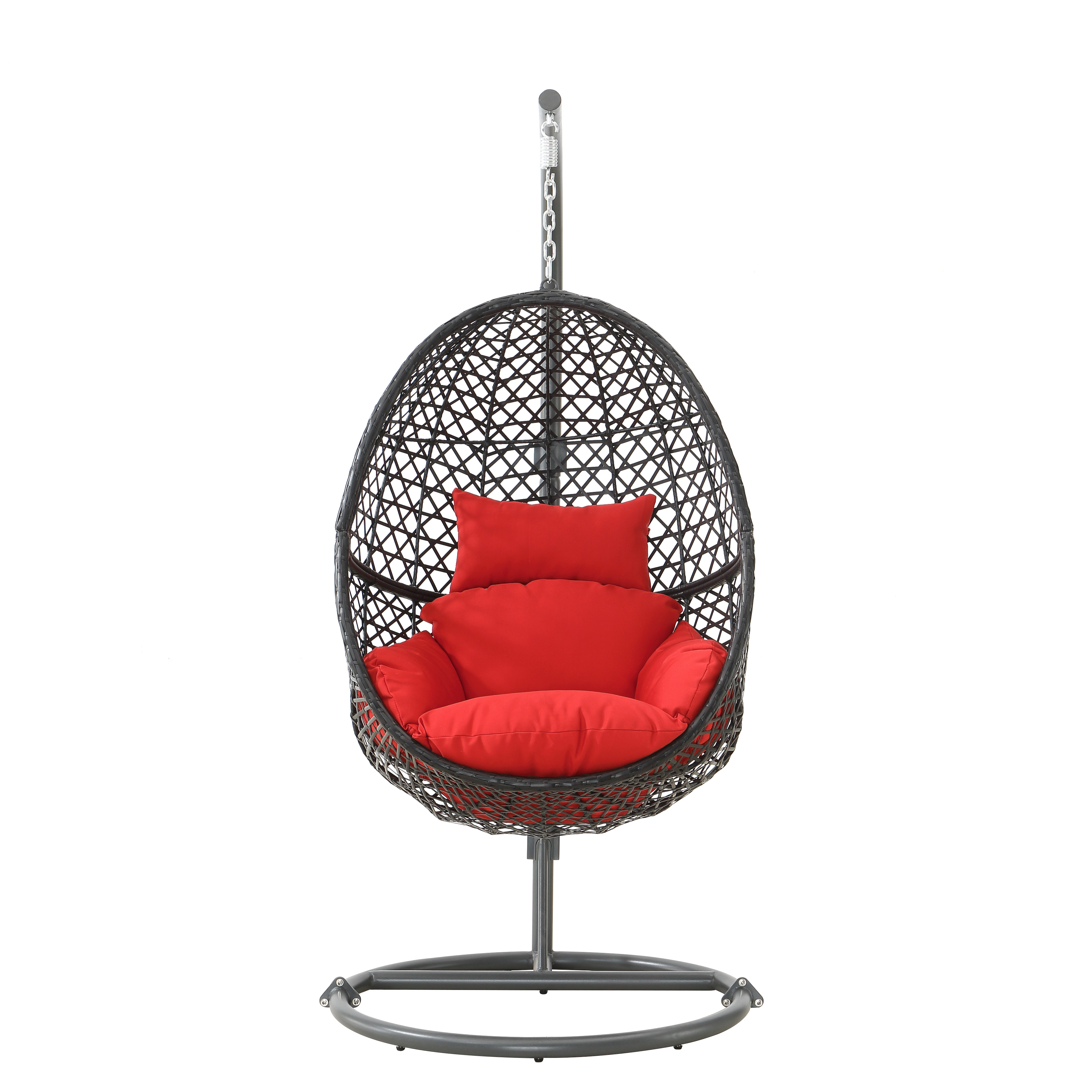 Patio PE Rattan Swing Chair With Stand for Balcony, Courtyard