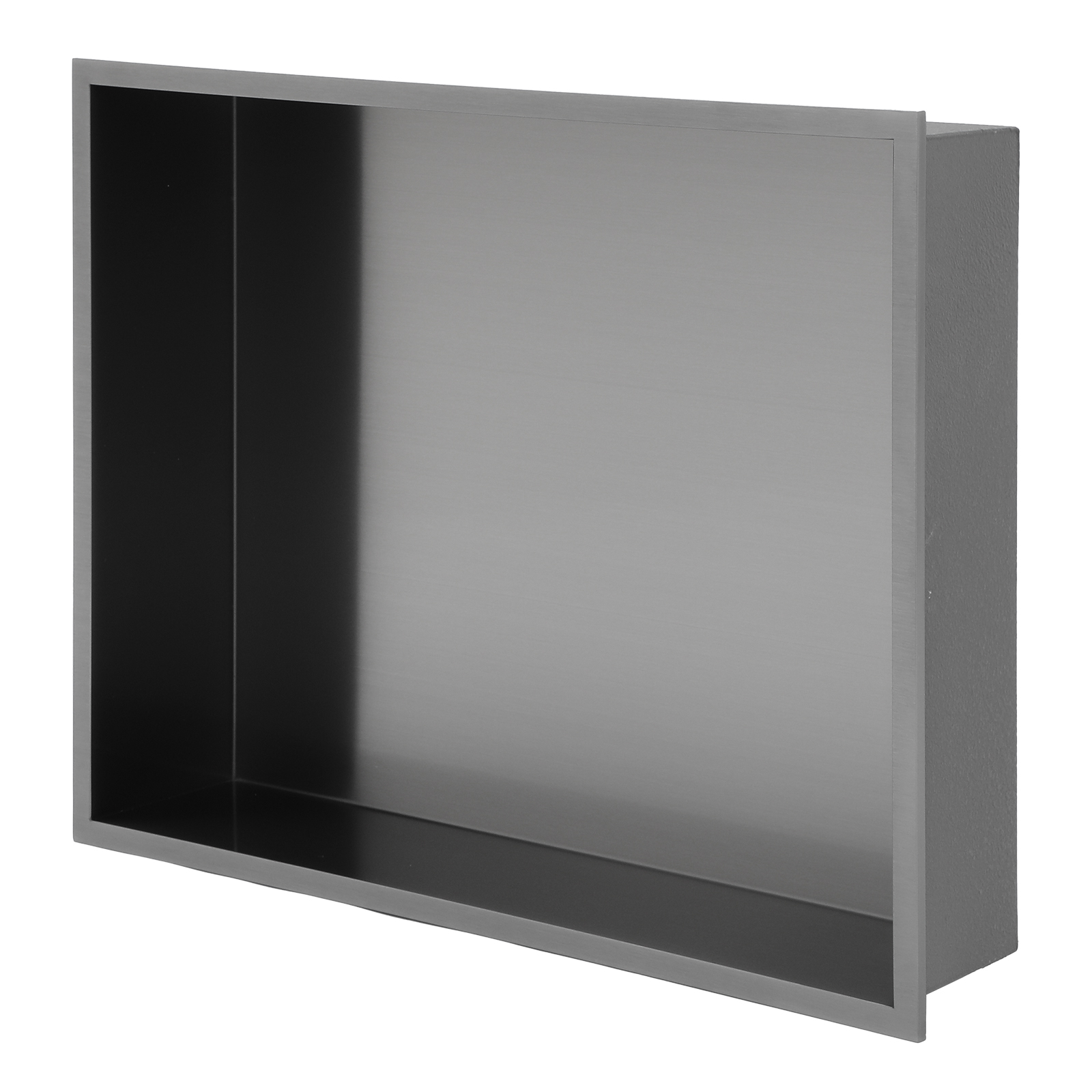 19" x 15" Stainless Steel Shower Niche, Gunmetal Black