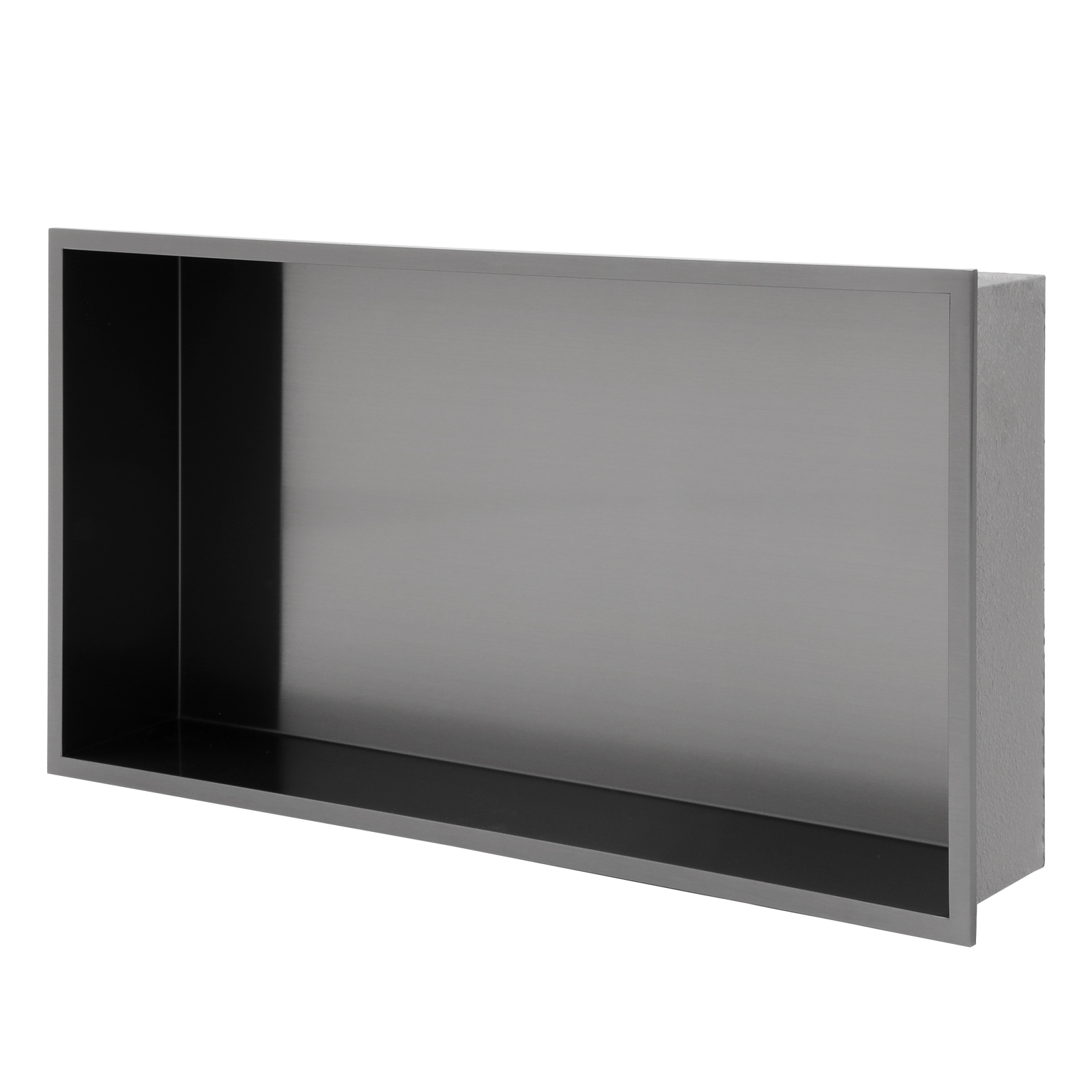 25" x 13" Stainless Steel Shower Niche, Gunmetal Black