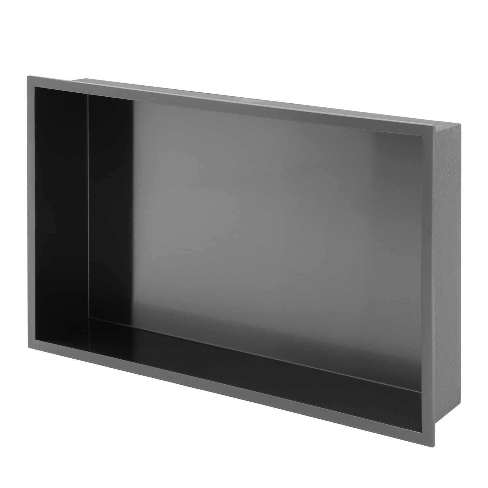 21" x 13" Stainless Steel Shower Niche, Gunmetal Black