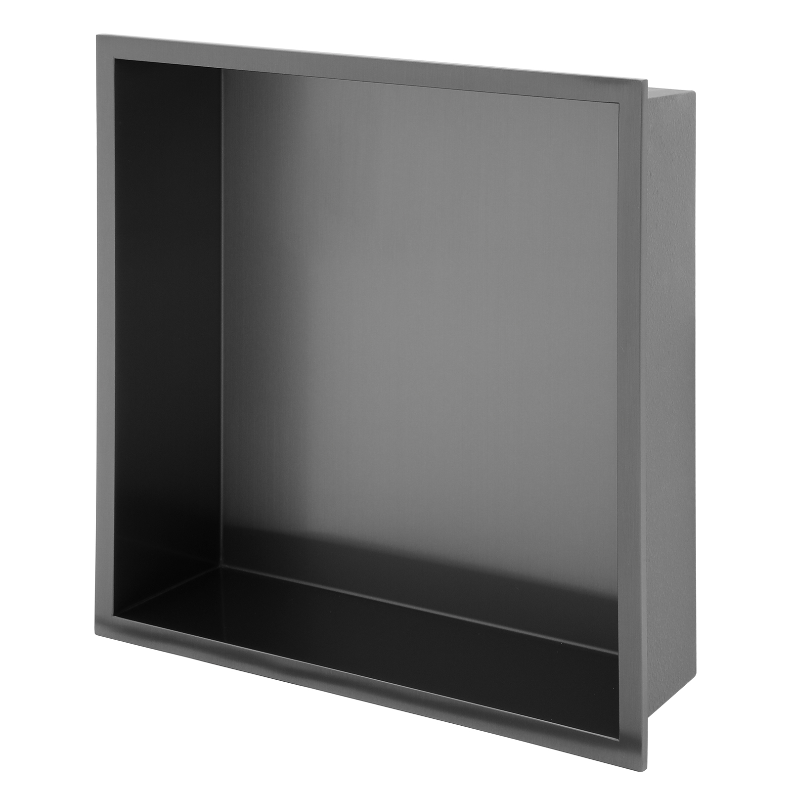 13" x 13" Stainless Steel Shower Niche, Gunmetal Black