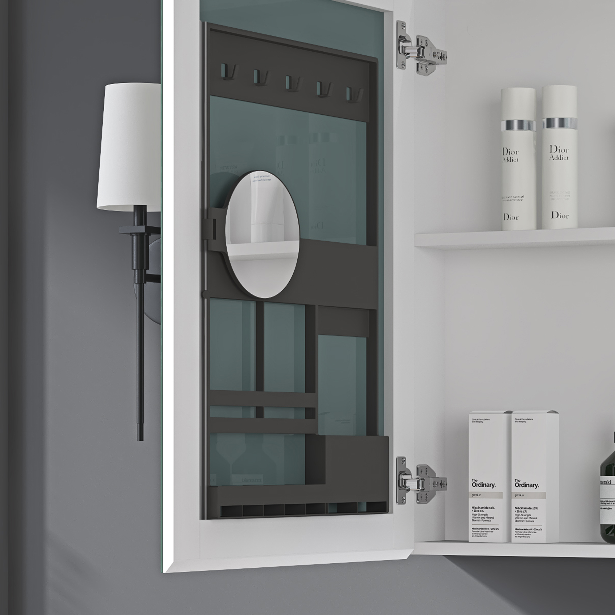 40'' W x 30'' H Surface Frameless Mirror Medicine Cabinet, Beveled Mirror Edges Bathroom Medicine Cabinet