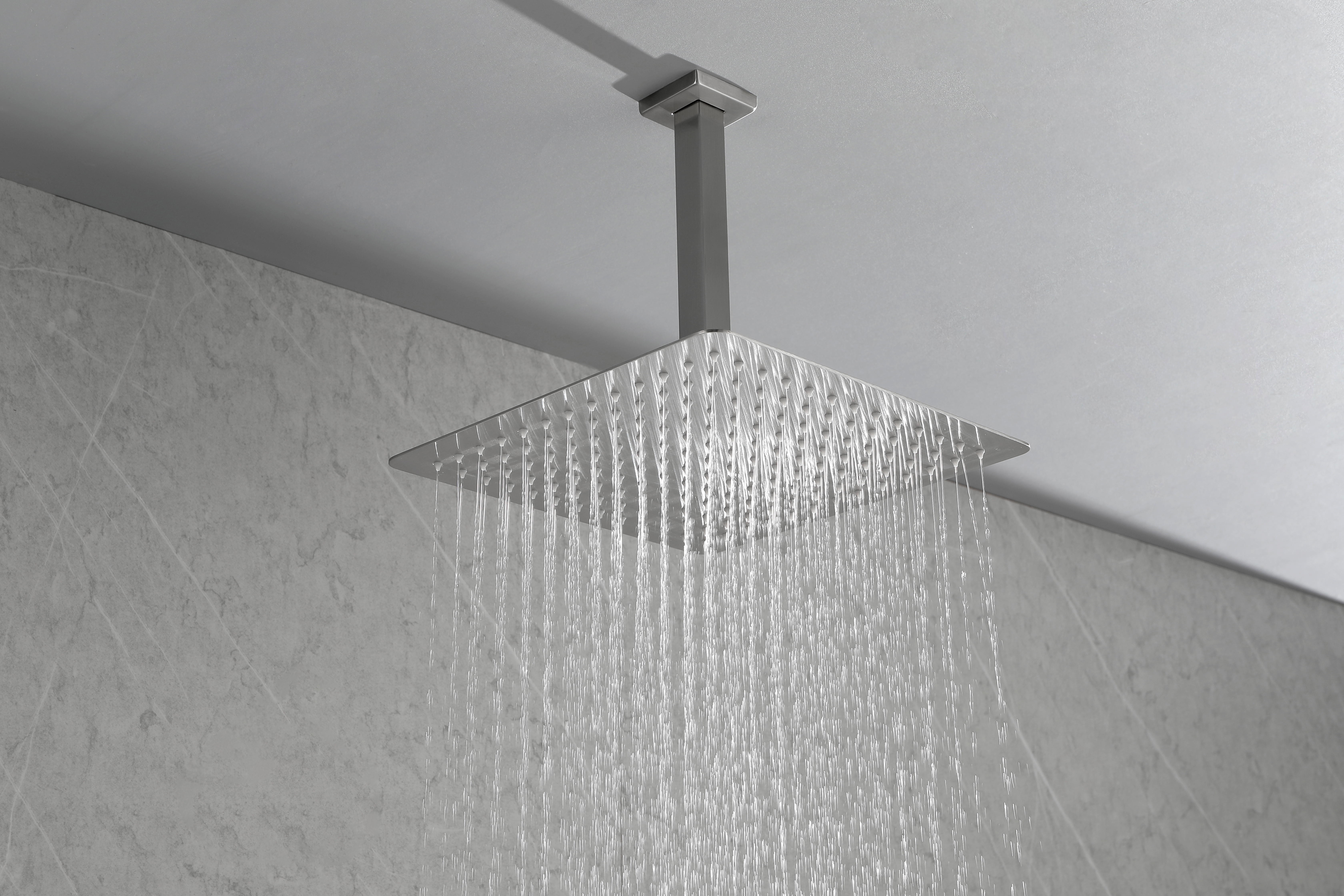 High Pressure Rain Shower Head, Ultra-Thin Showerhead 304 Stainless Steel Waterfall Shower with Self-Clean Nozzles, Full Body Covering