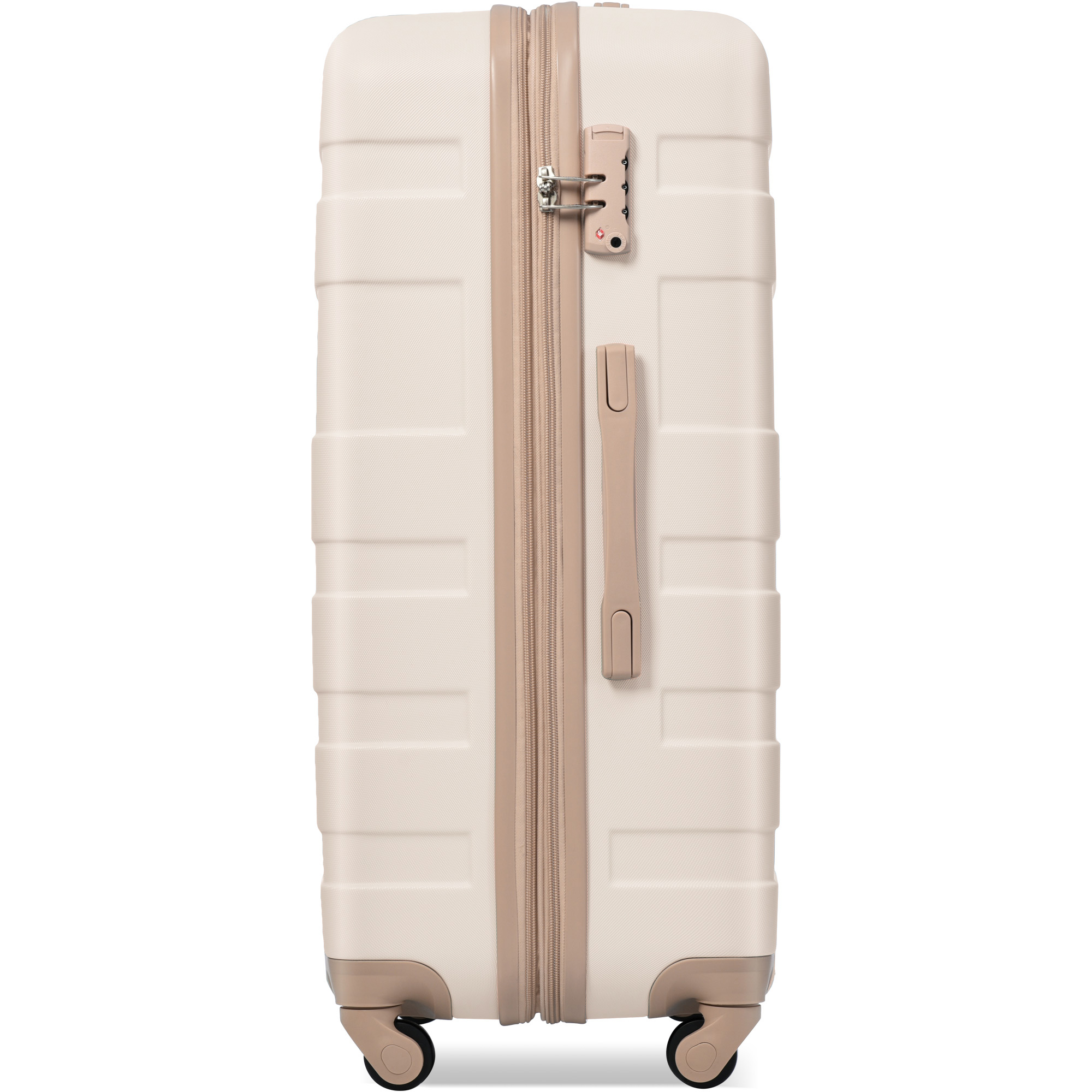 Luggage Sets New Model Expandable ABS Hardshell 3pcs Clearance Luggage Hardside Lightweight Durable Suitcase sets Spinner Wheels Suitcase with TSA Lock 20''24''28''( Ivory and Golden)