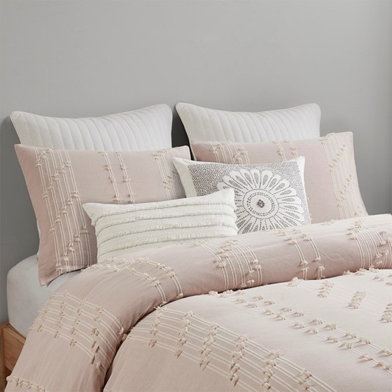 3 Piece Cotton Jacquard Duvet Cover Set