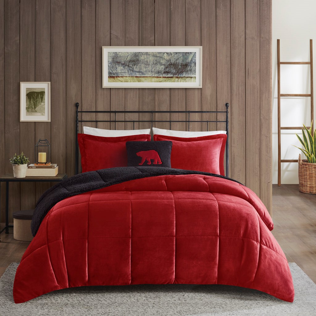 Plush to Sherpa Down Alternative Comforter Set