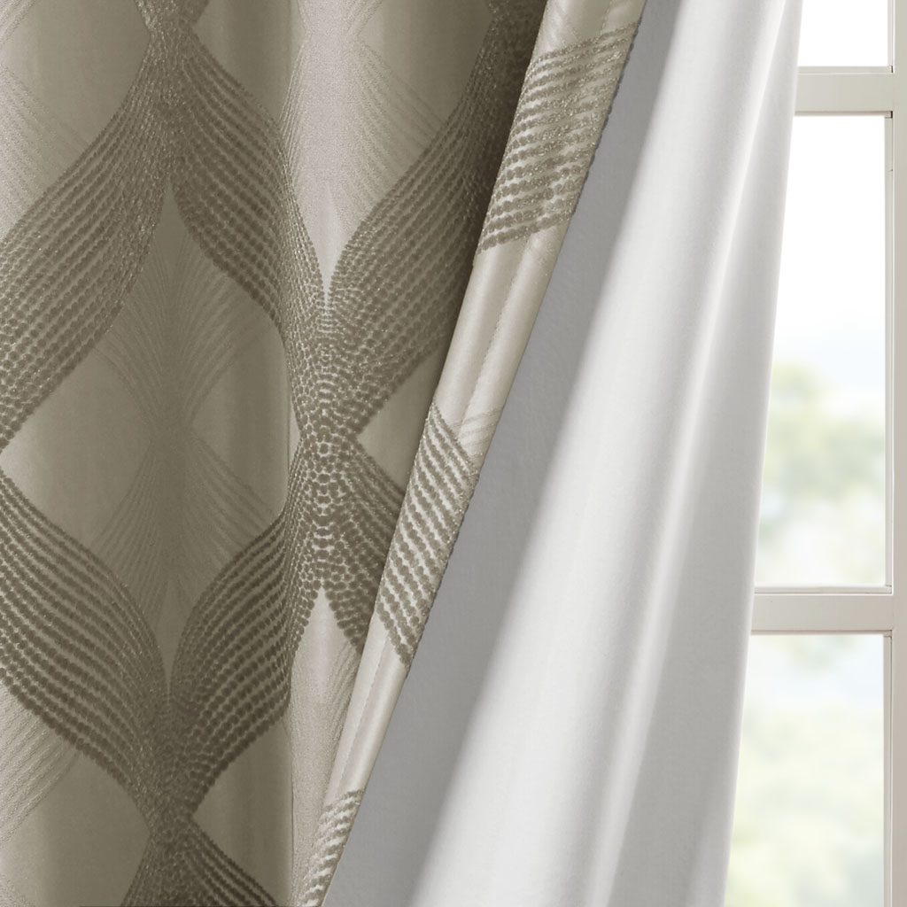 Ogee Knitted Jacquard Total Blackout Curtain Panel