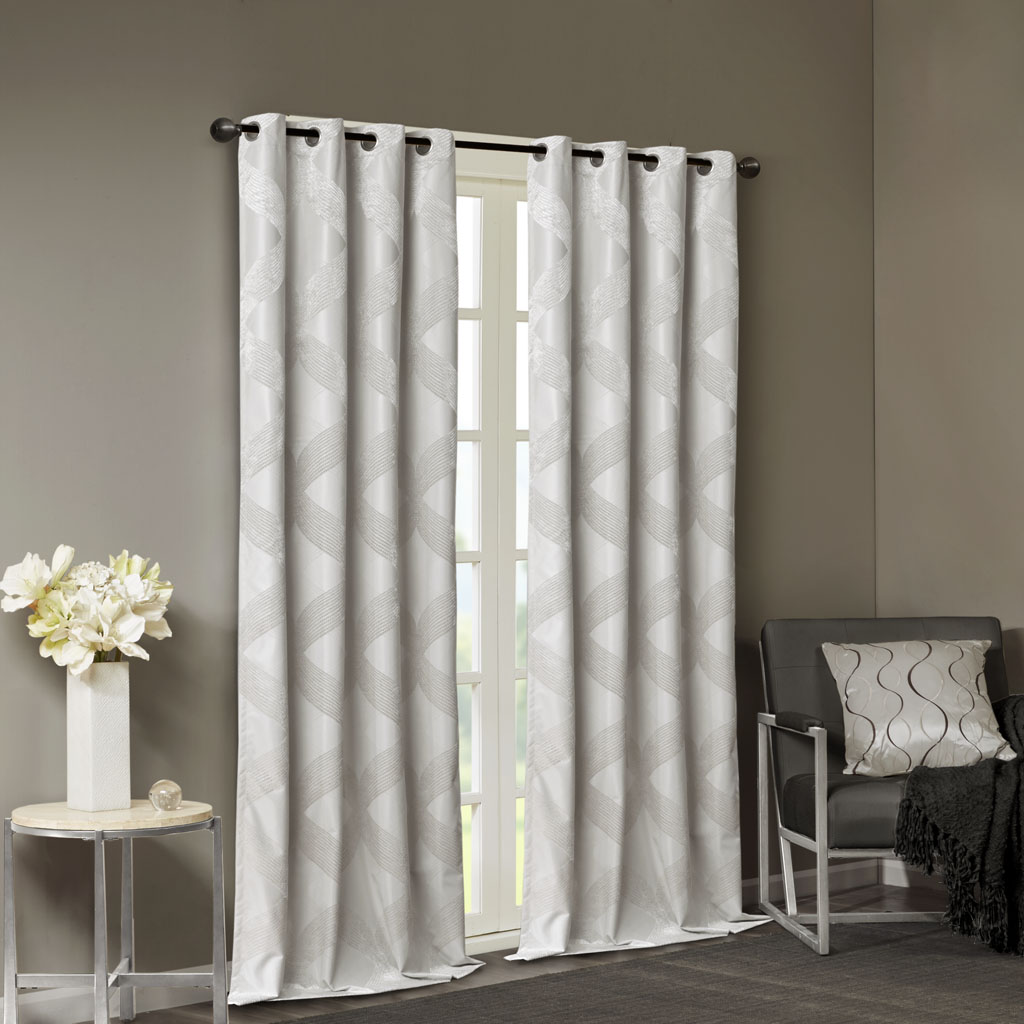 Ogee Knitted Jacquard Total Blackout Curtain Panel