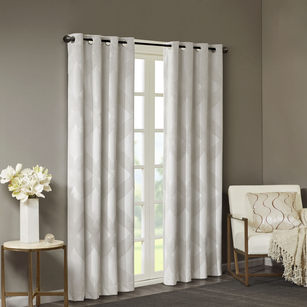 Ogee Knitted Jacquard Total Blackout Curtain Panel