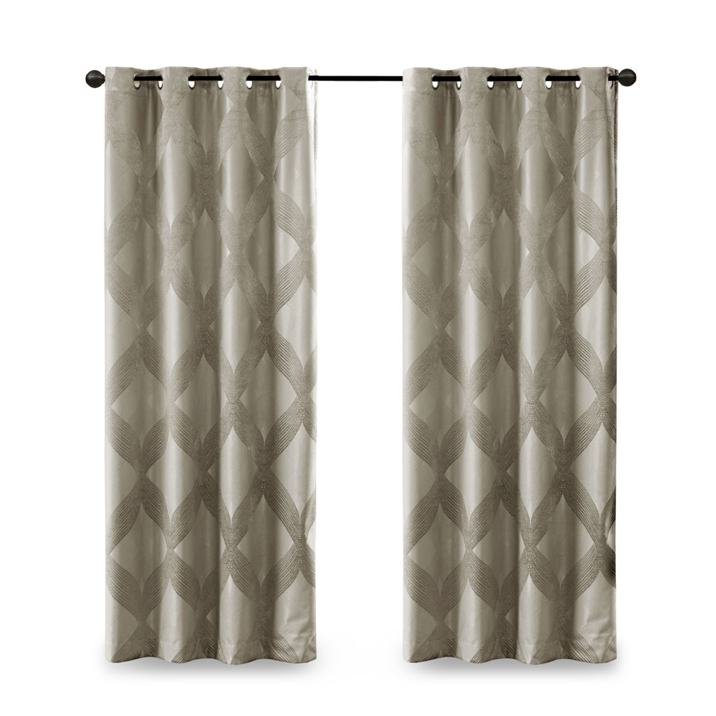 Ogee Knitted Jacquard Total Blackout Curtain Panel