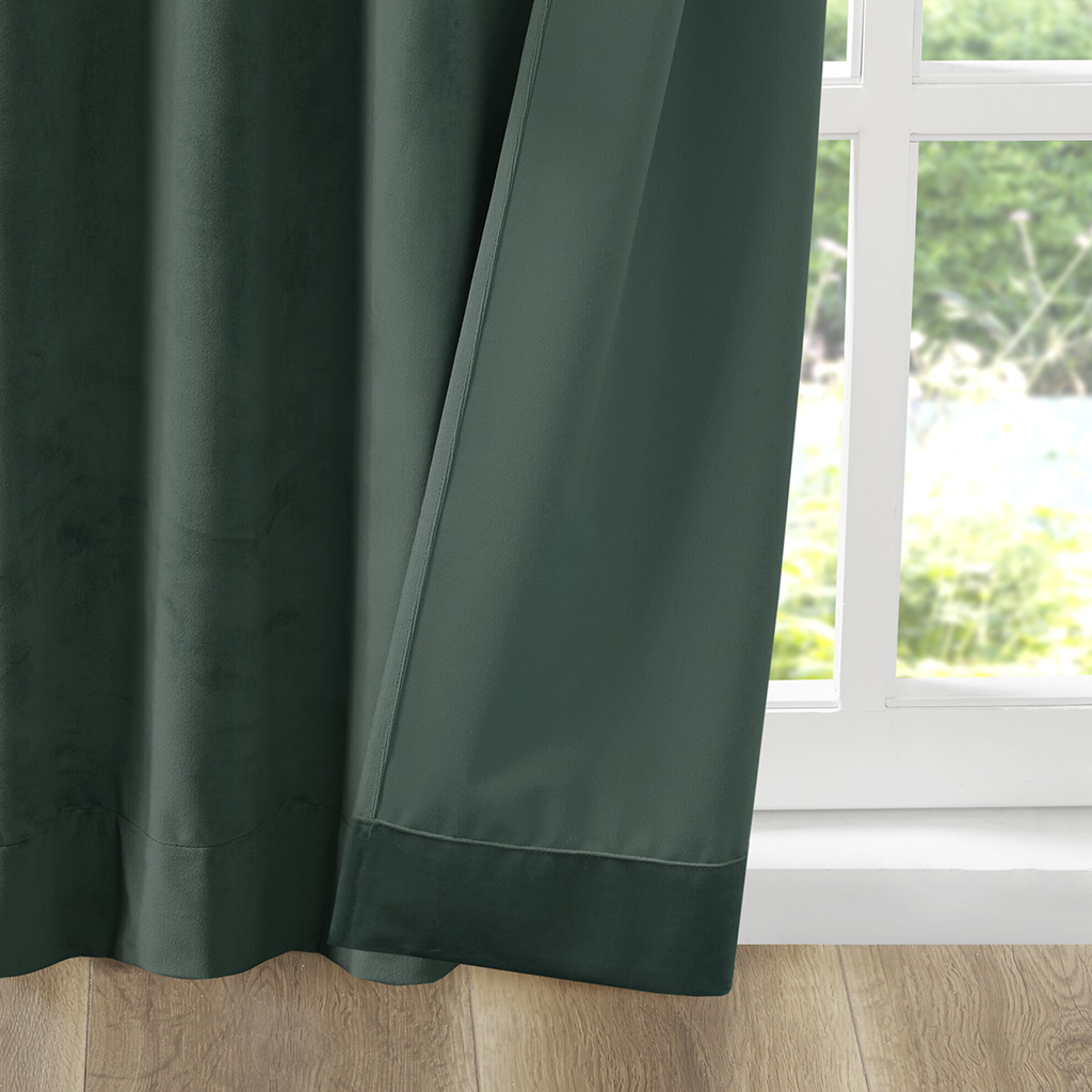 Room Darkening Poly Velvet Rod Pocket/Back Tab Curtain Panel Pair