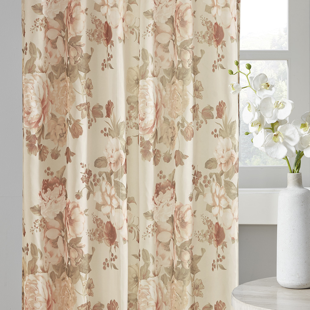 Printed Floral Twist Tab Top Voile Sheer Curtain(Only 1 Pc Panel)