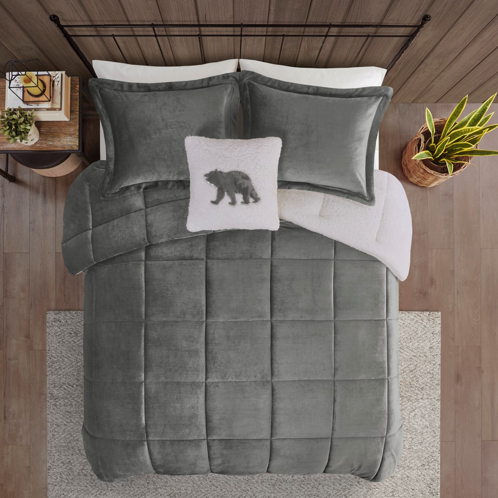 Plush to Sherpa Down Alternative Comforter Set